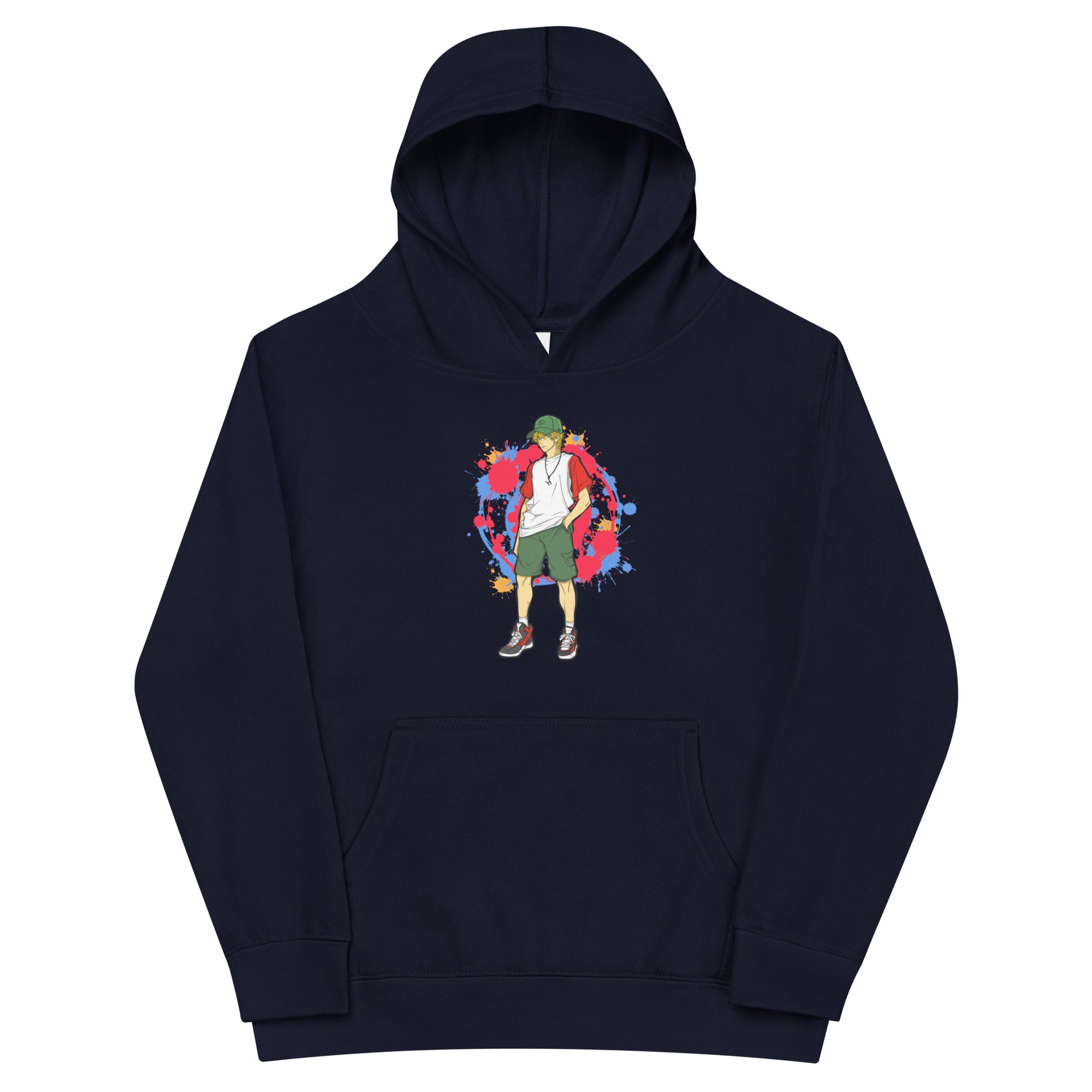 H. Anime Style Kids Boys Fleece Hoodie