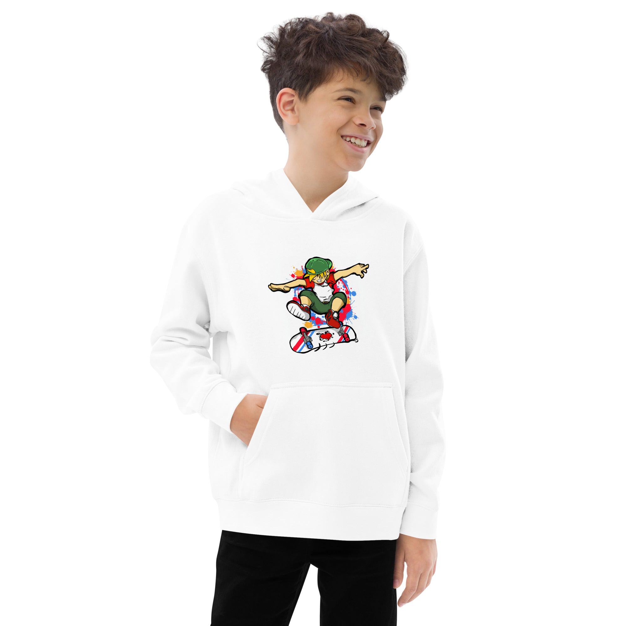 H. Skateboarding Youth Boys Pullover Fleece Hoodie