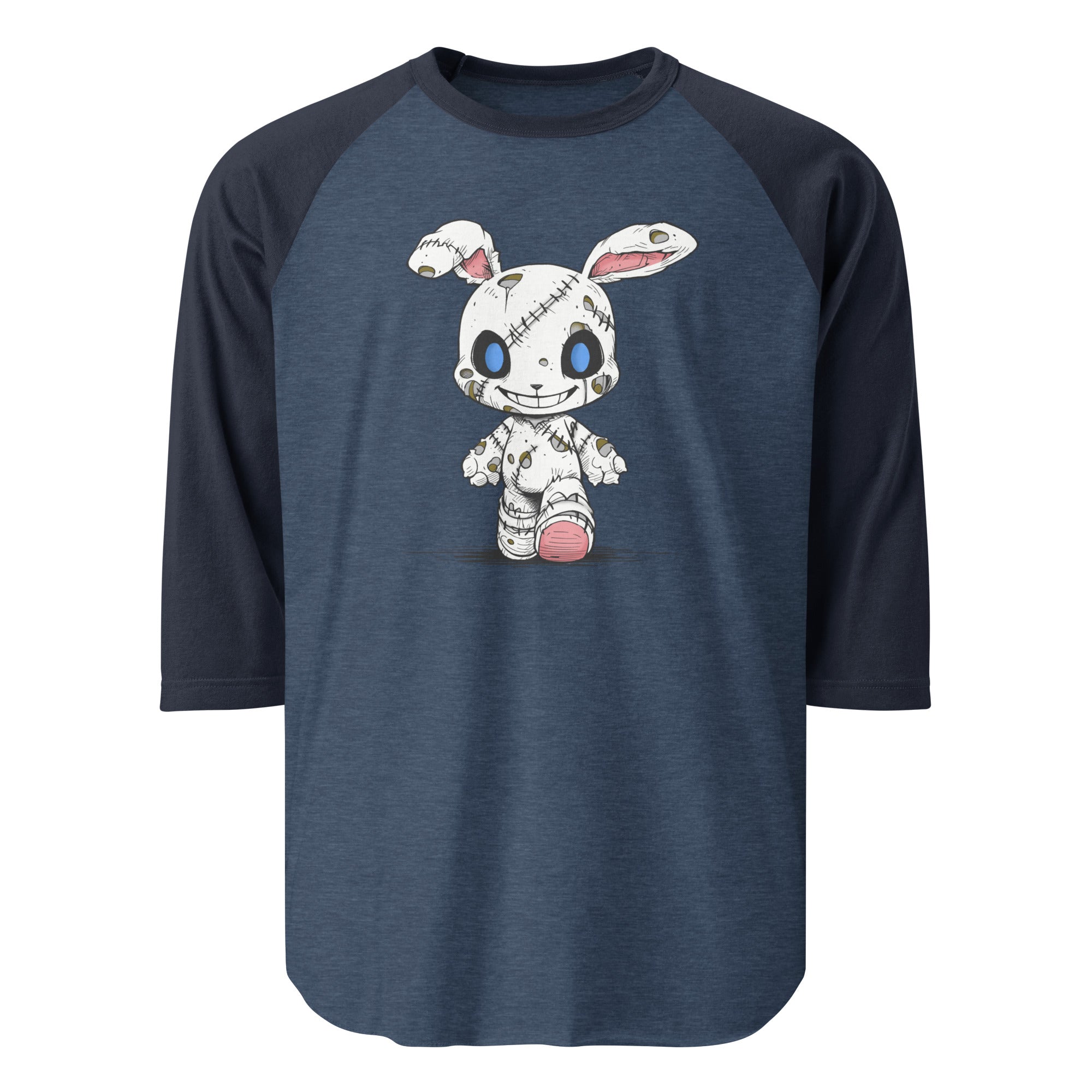 Zombie Bunny Men's 3/4 Sleeve Jersey Raglan Tee