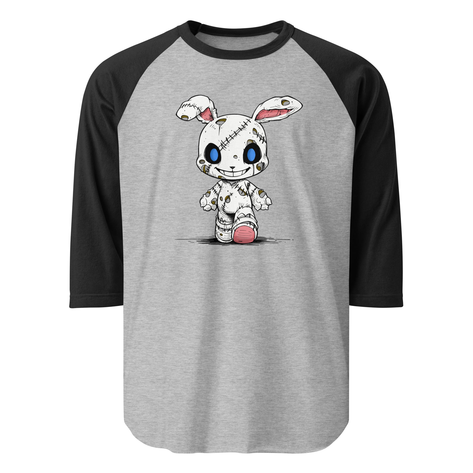 Zombie Bunny Men's 3/4 Sleeve Jersey Raglan Tee