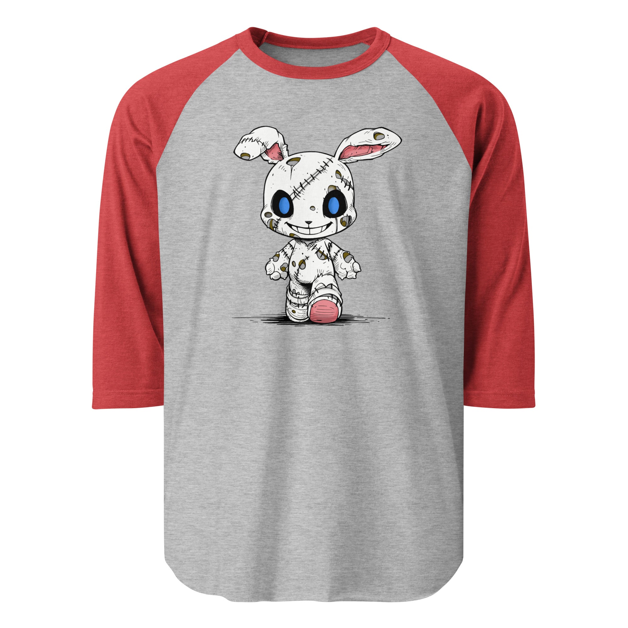 Zombie Bunny Men's 3/4 Sleeve Jersey Raglan Tee