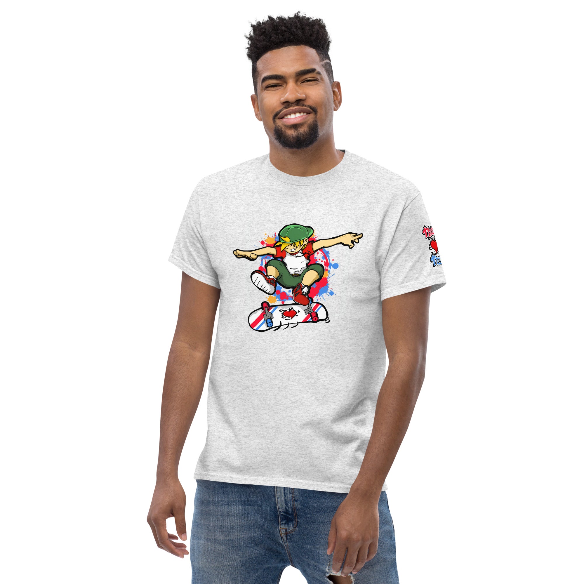 H. Skateboarding Pose Men's Heavy Blend Classic Tee