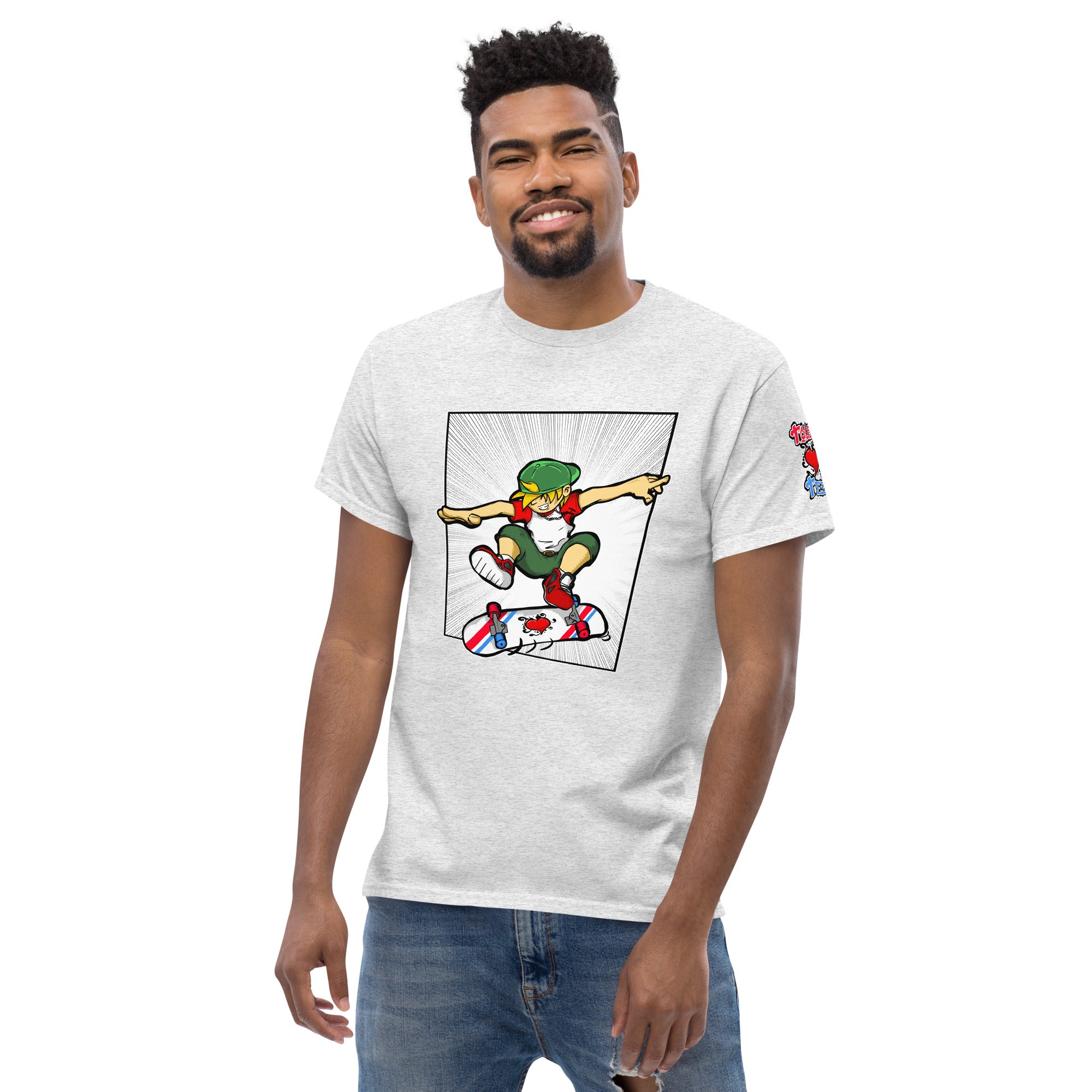 H. Skateboarding Action Pose Men's Heavy Blend Classic Tee