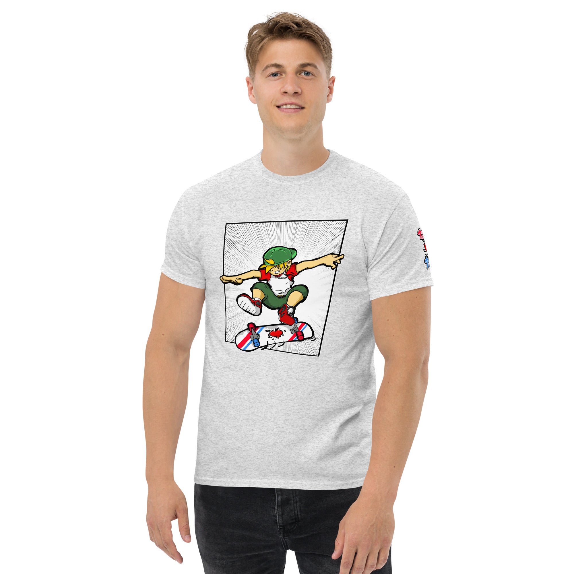 H. Skateboarding Action Pose Men's Heavy Blend Classic Tee