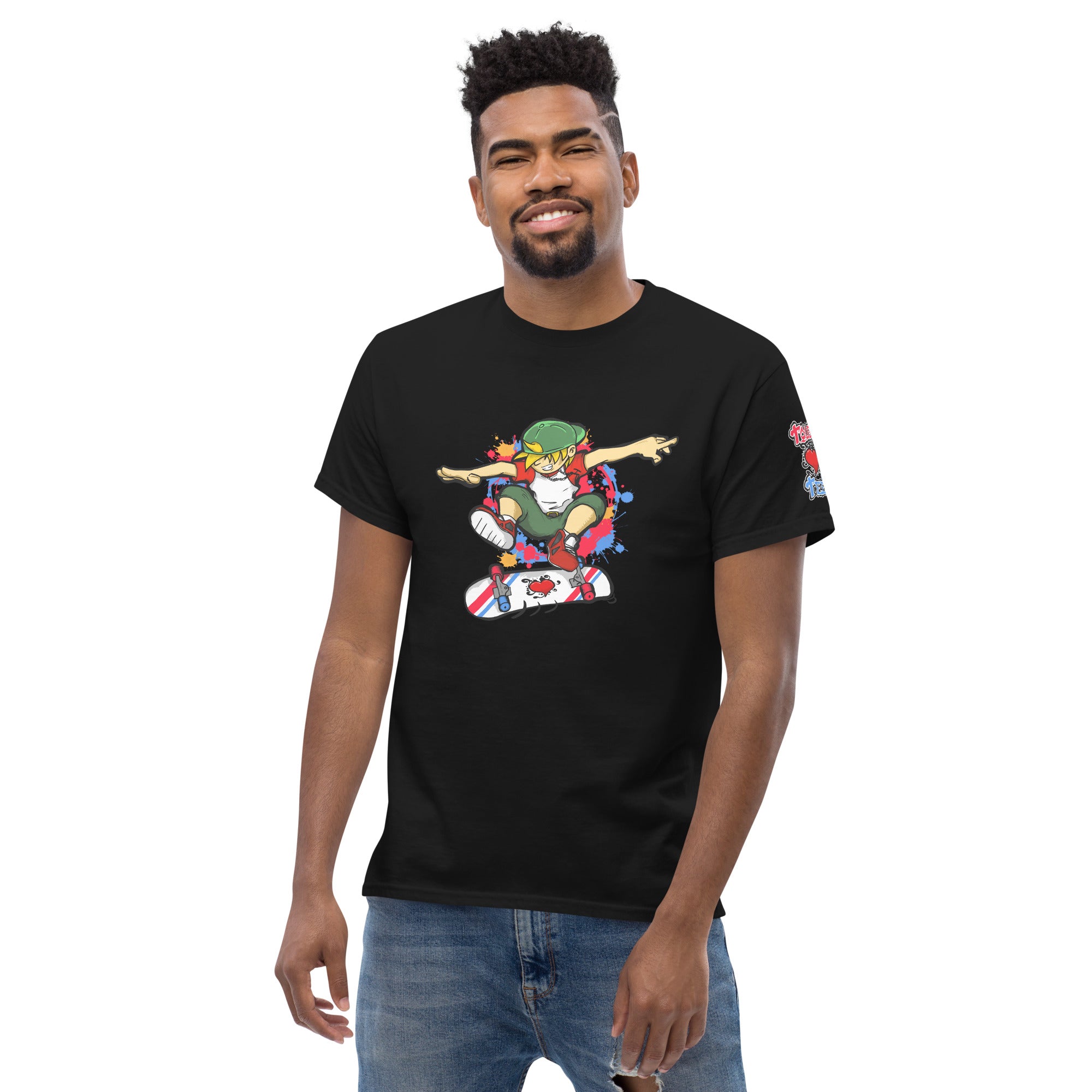 H. Skateboarding Pose Men's Heavy Blend Classic Tee