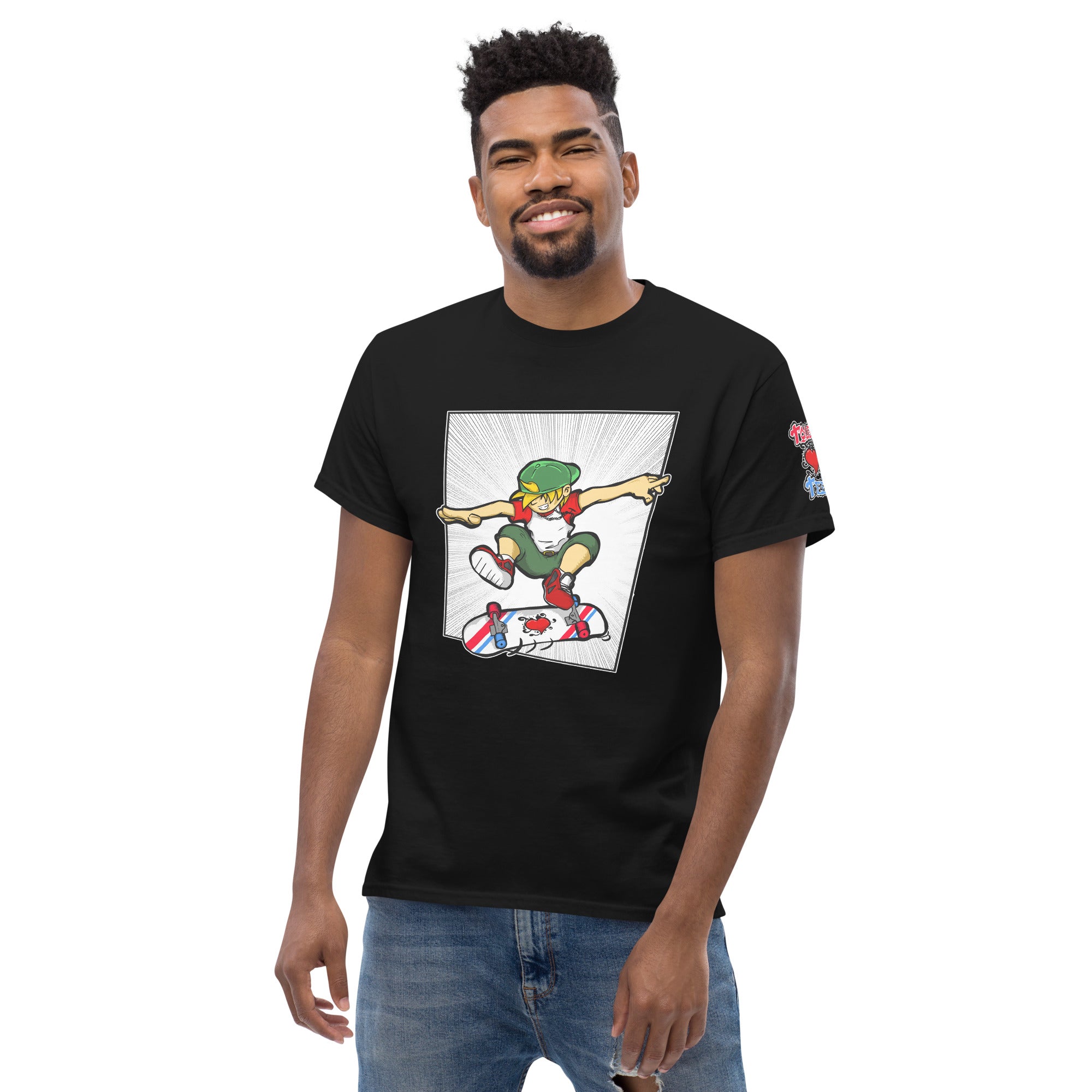 H. Skateboarding Action Pose Men's Heavy Blend Classic Tee