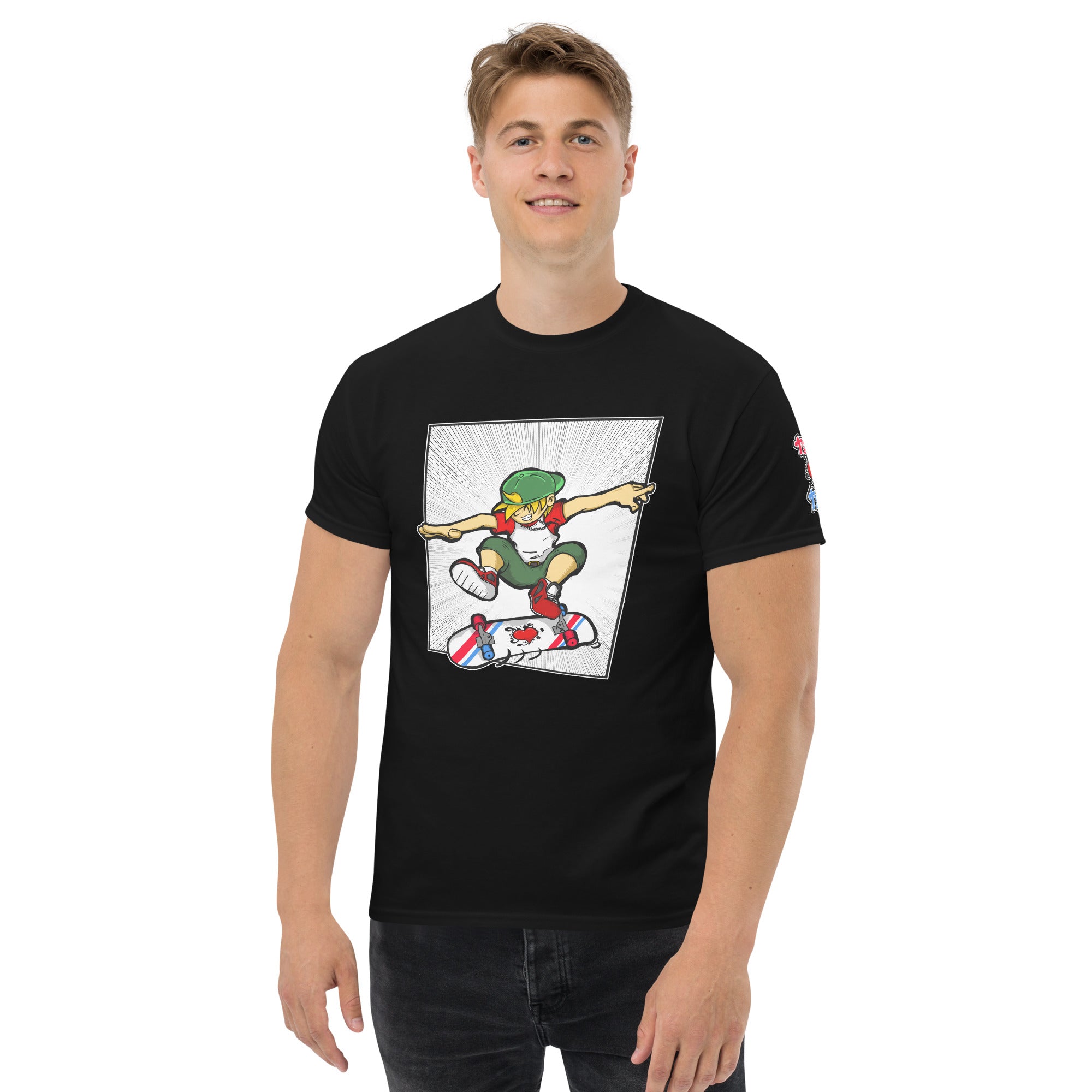 H. Skateboarding Action Pose Men's Heavy Blend Classic Tee