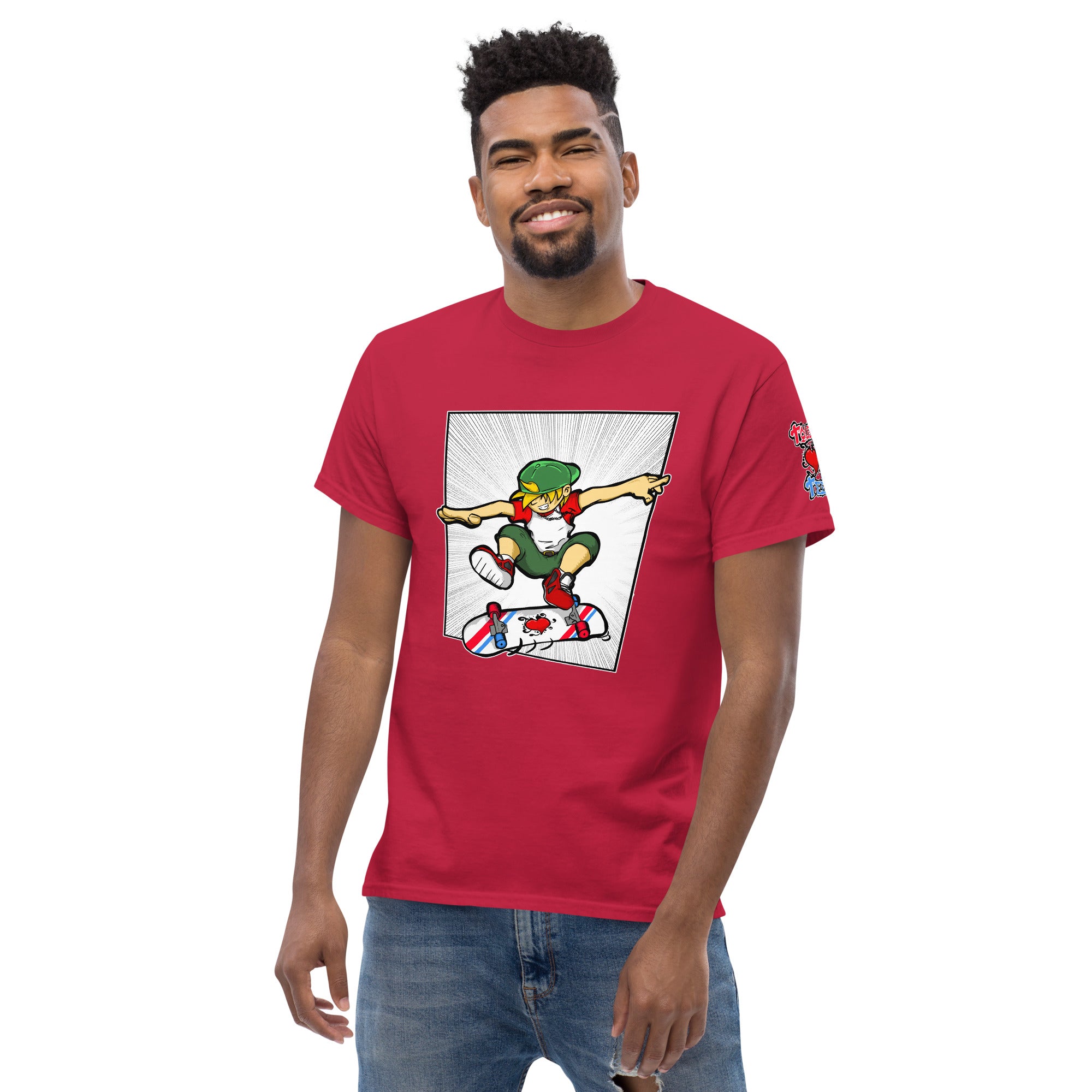 H. Skateboarding Action Pose Men's Heavy Blend Classic Tee