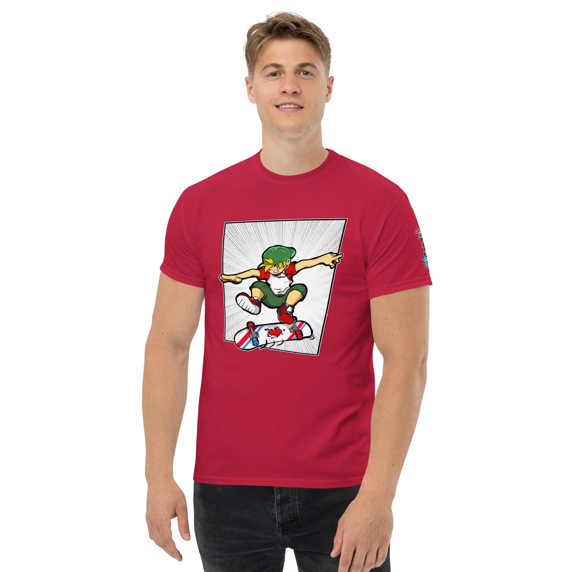 H. Skateboarding Action Pose Men's Heavy Blend Classic Tee