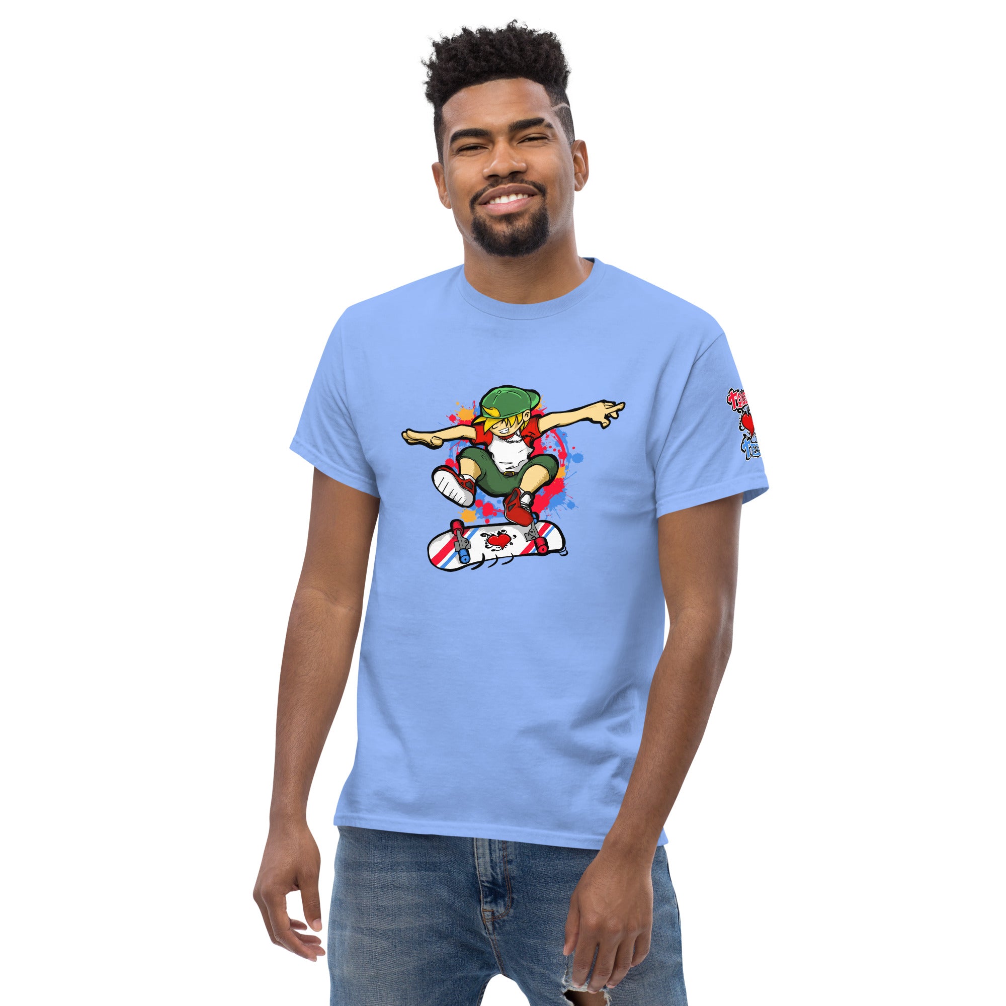 H. Skateboarding Pose Men's Heavy Blend Classic Tee