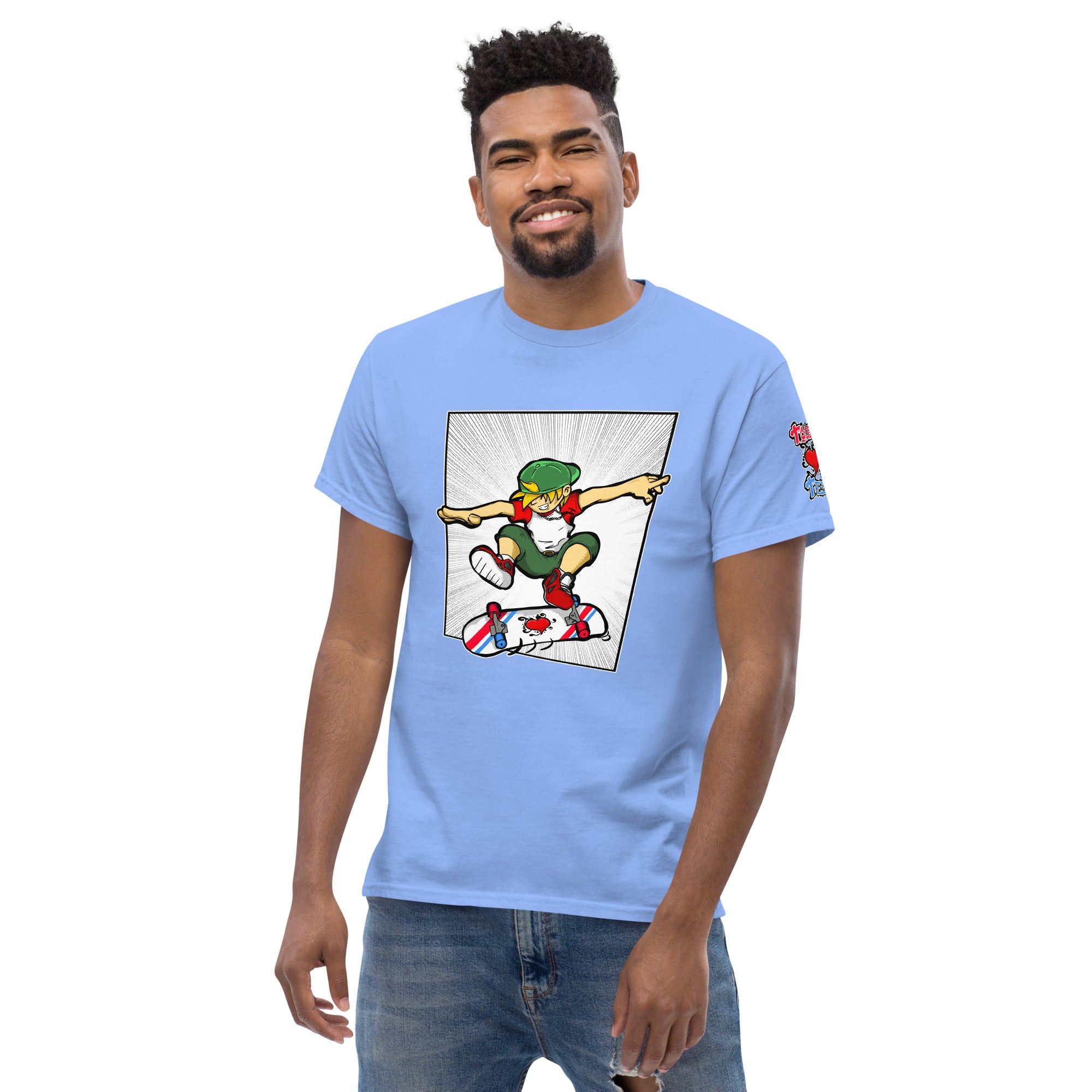 H. Skateboarding Action Pose Men's Heavy Blend Classic Tee