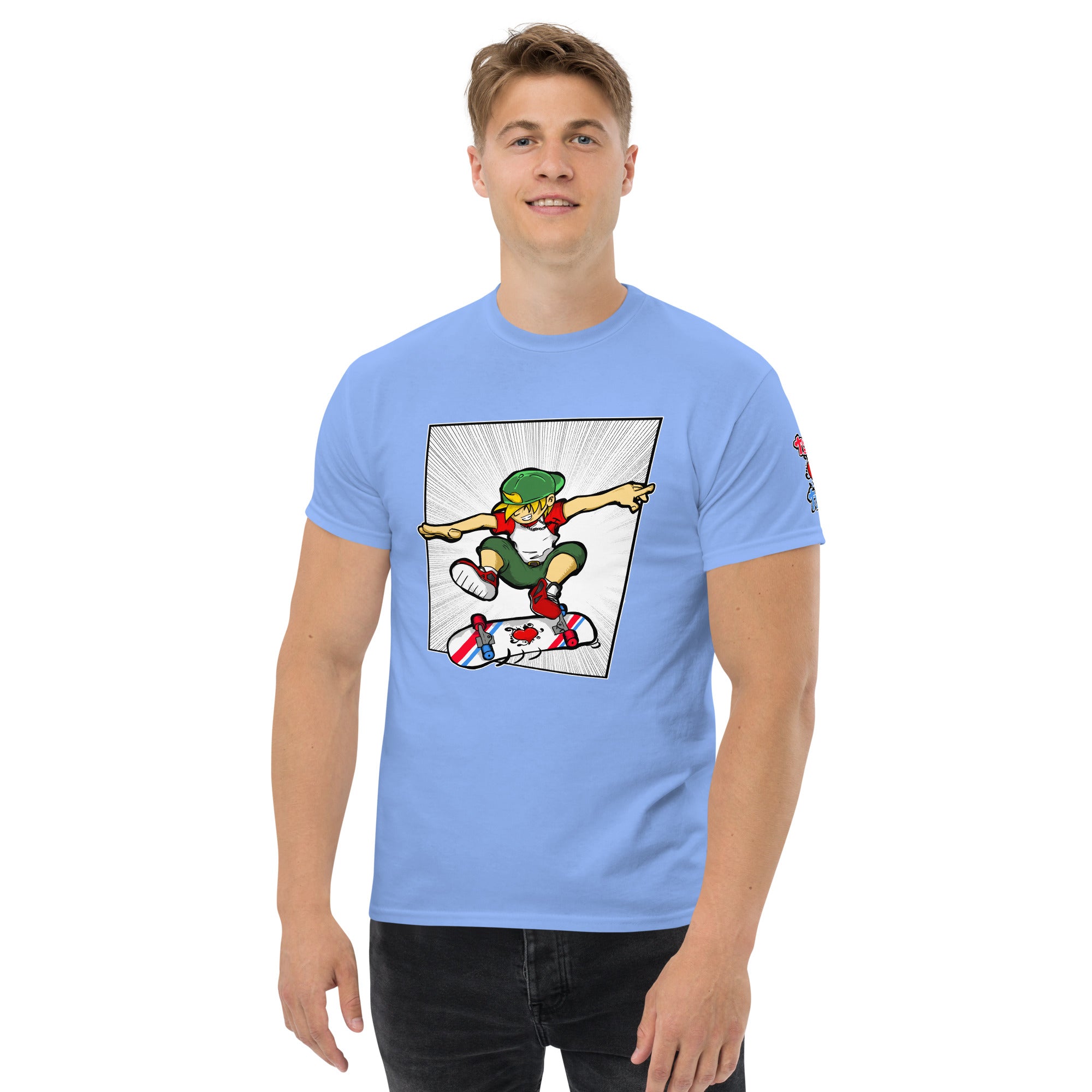 H. Skateboarding Action Pose Men's Heavy Blend Classic Tee