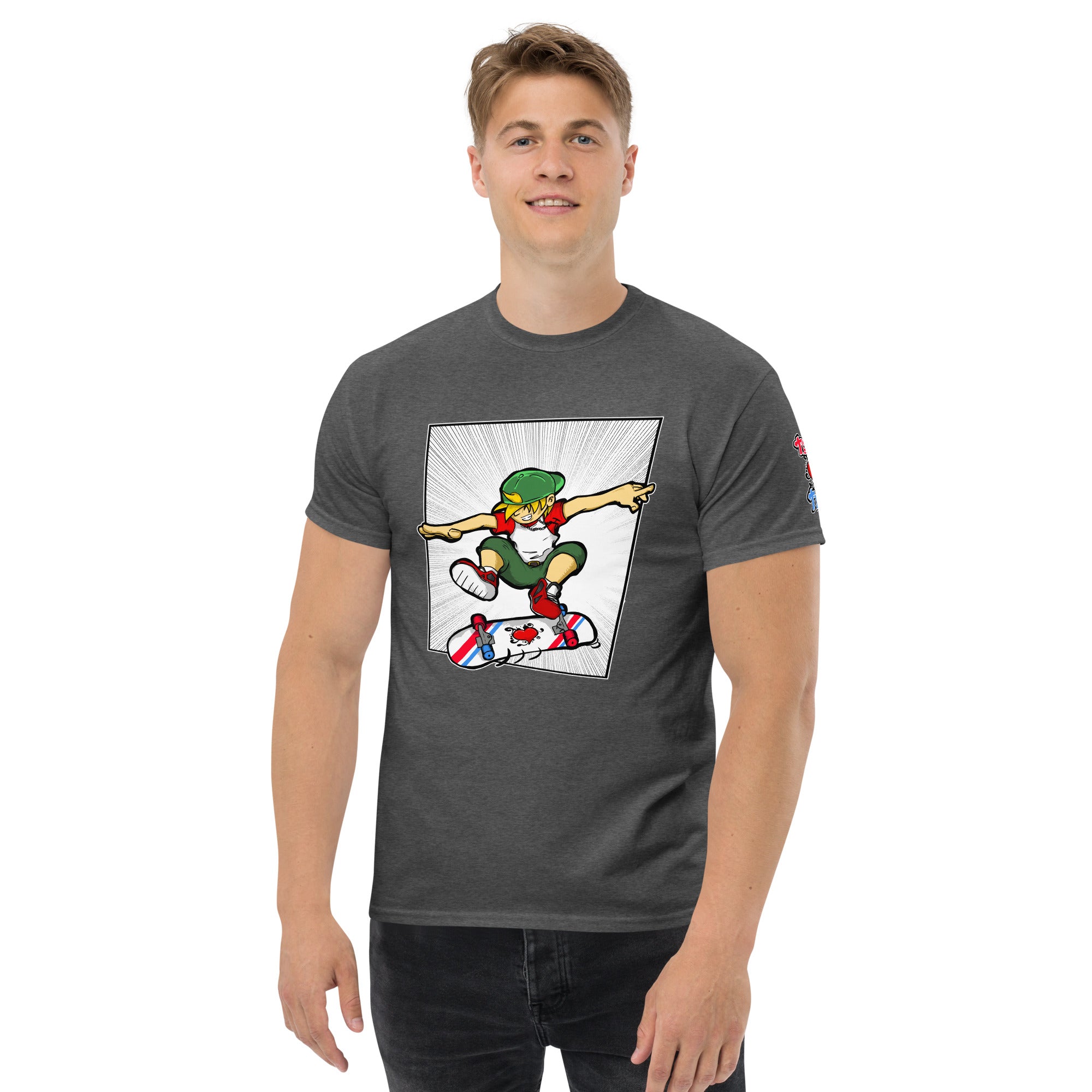 H. Skateboarding Action Pose Men's Heavy Blend Classic Tee