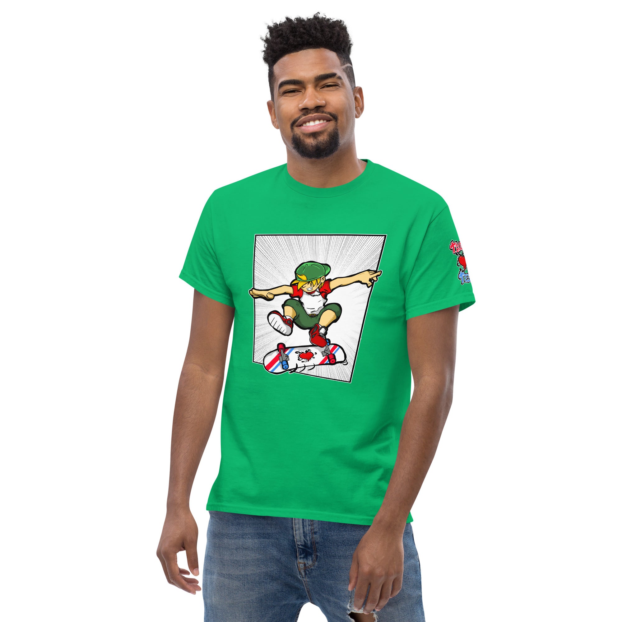 H. Skateboarding Action Pose Men's Heavy Blend Classic Tee