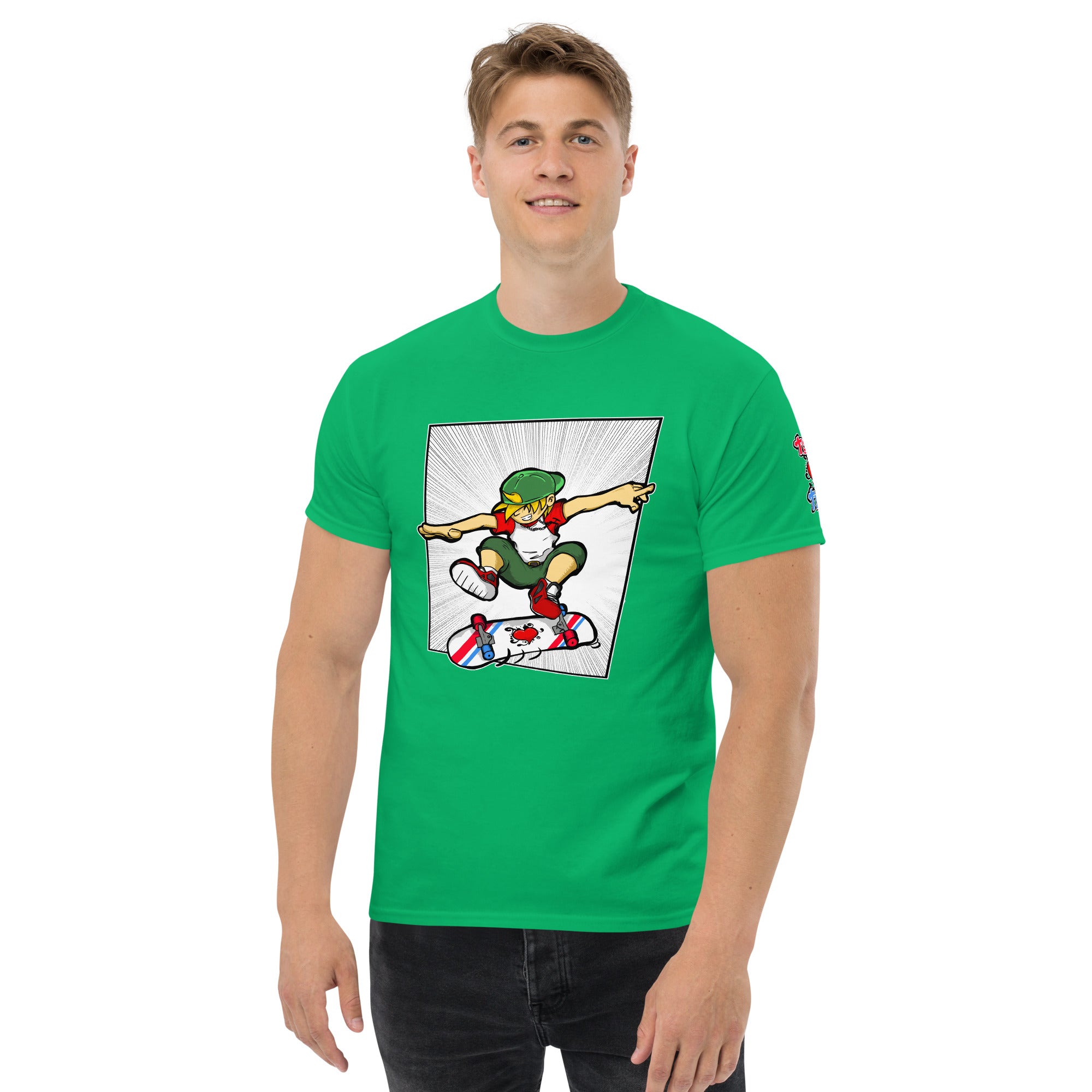 H. Skateboarding Action Pose Men's Heavy Blend Classic Tee