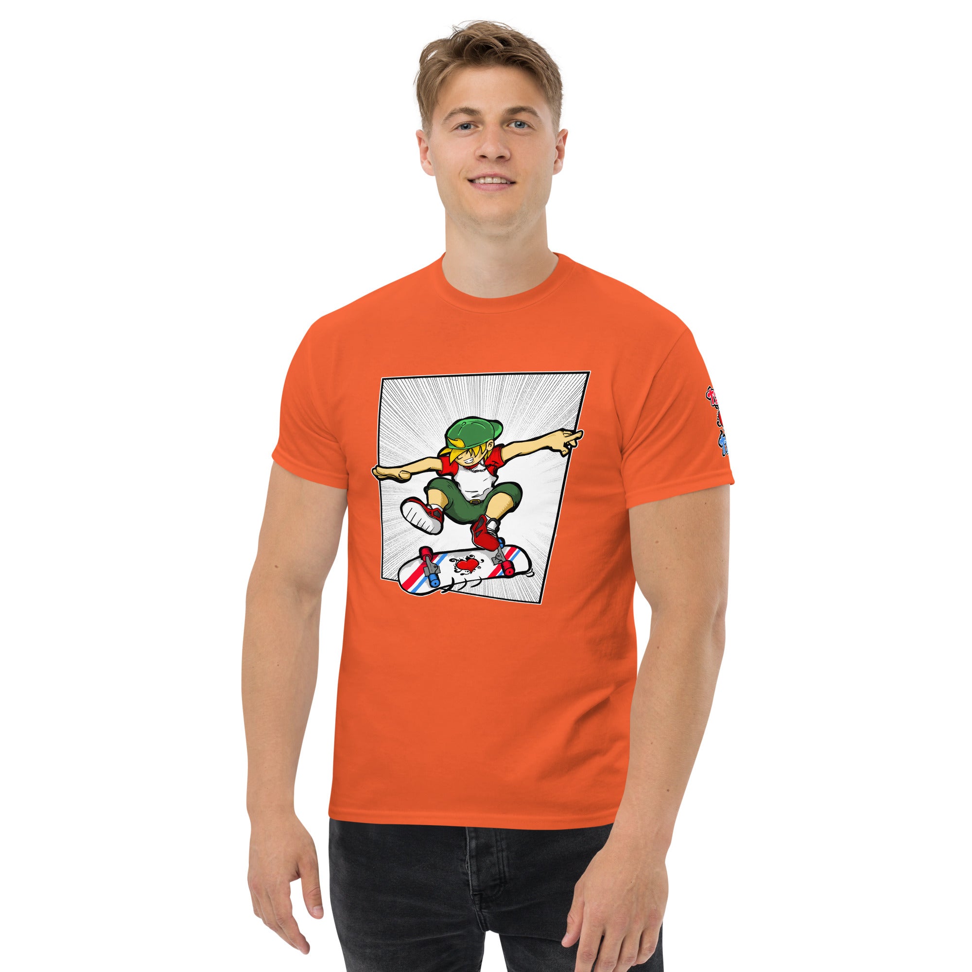 H. Skateboarding Action Pose Men's Heavy Blend Classic Tee