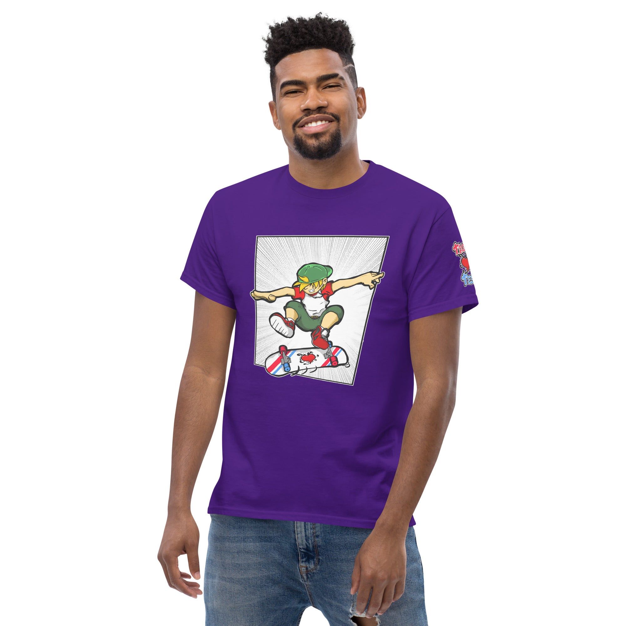 H. Skateboarding Action Pose Men's Heavy Blend Classic Tee