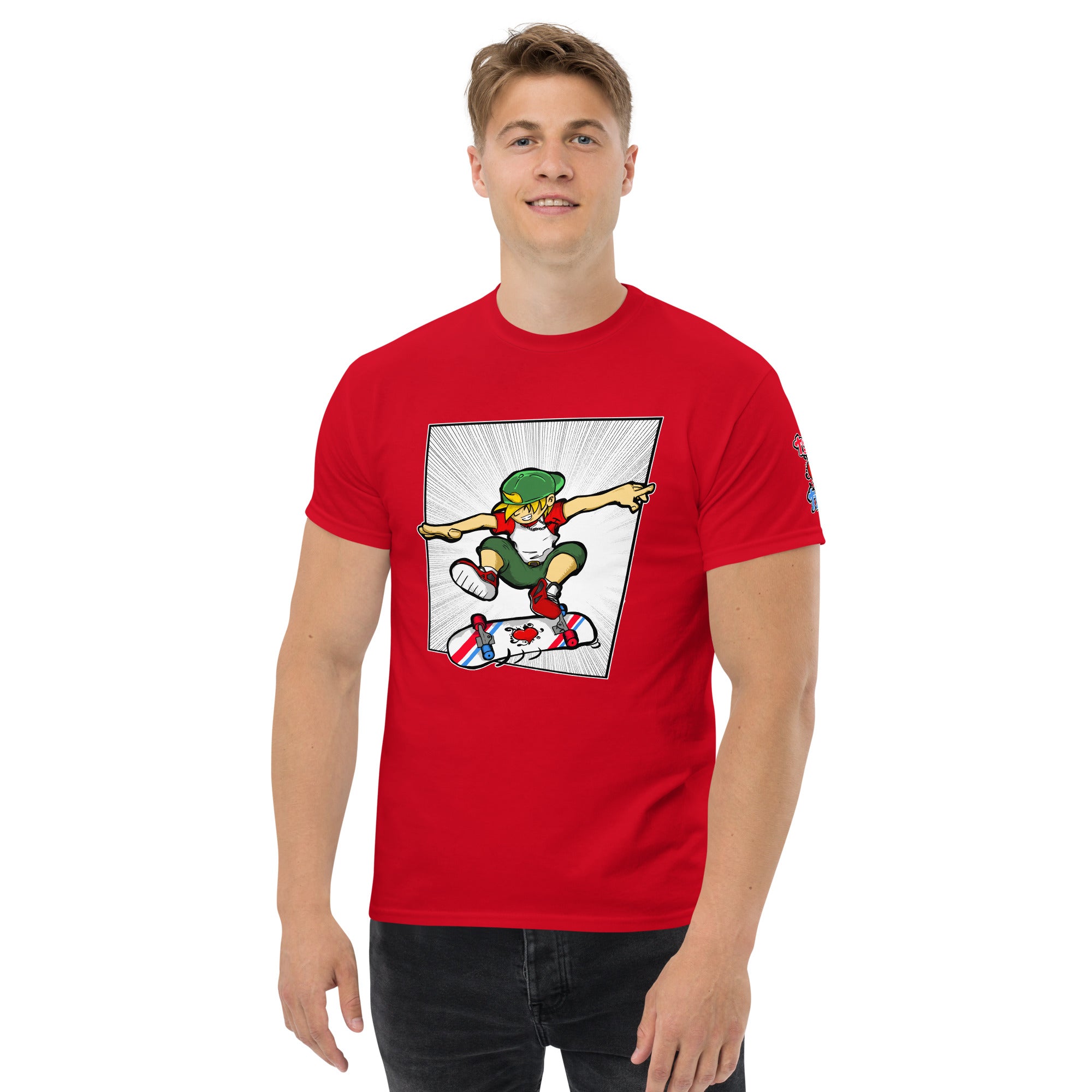 H. Skateboarding Action Pose Men's Heavy Blend Classic Tee