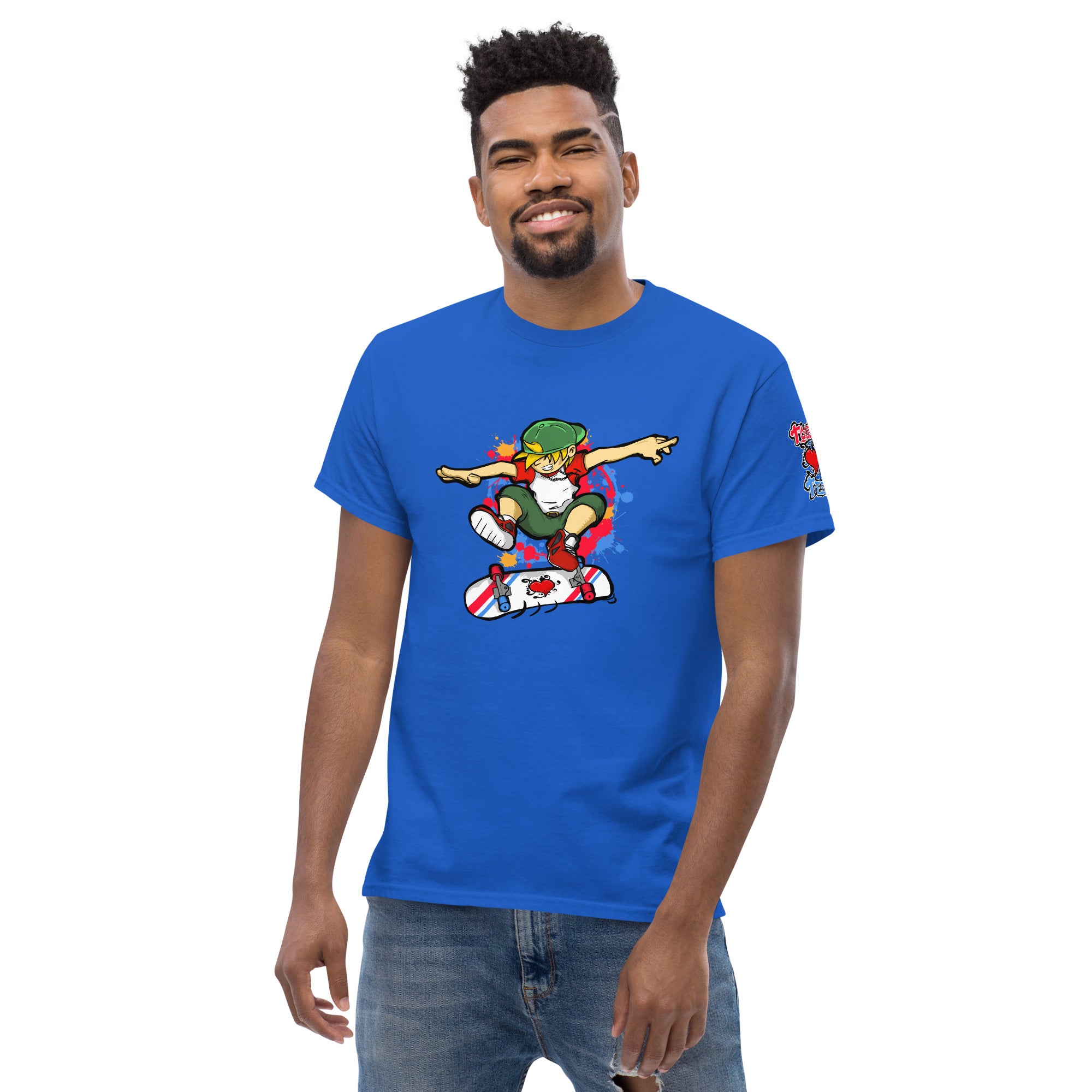 H. Skateboarding Pose Men's Heavy Blend Classic Tee