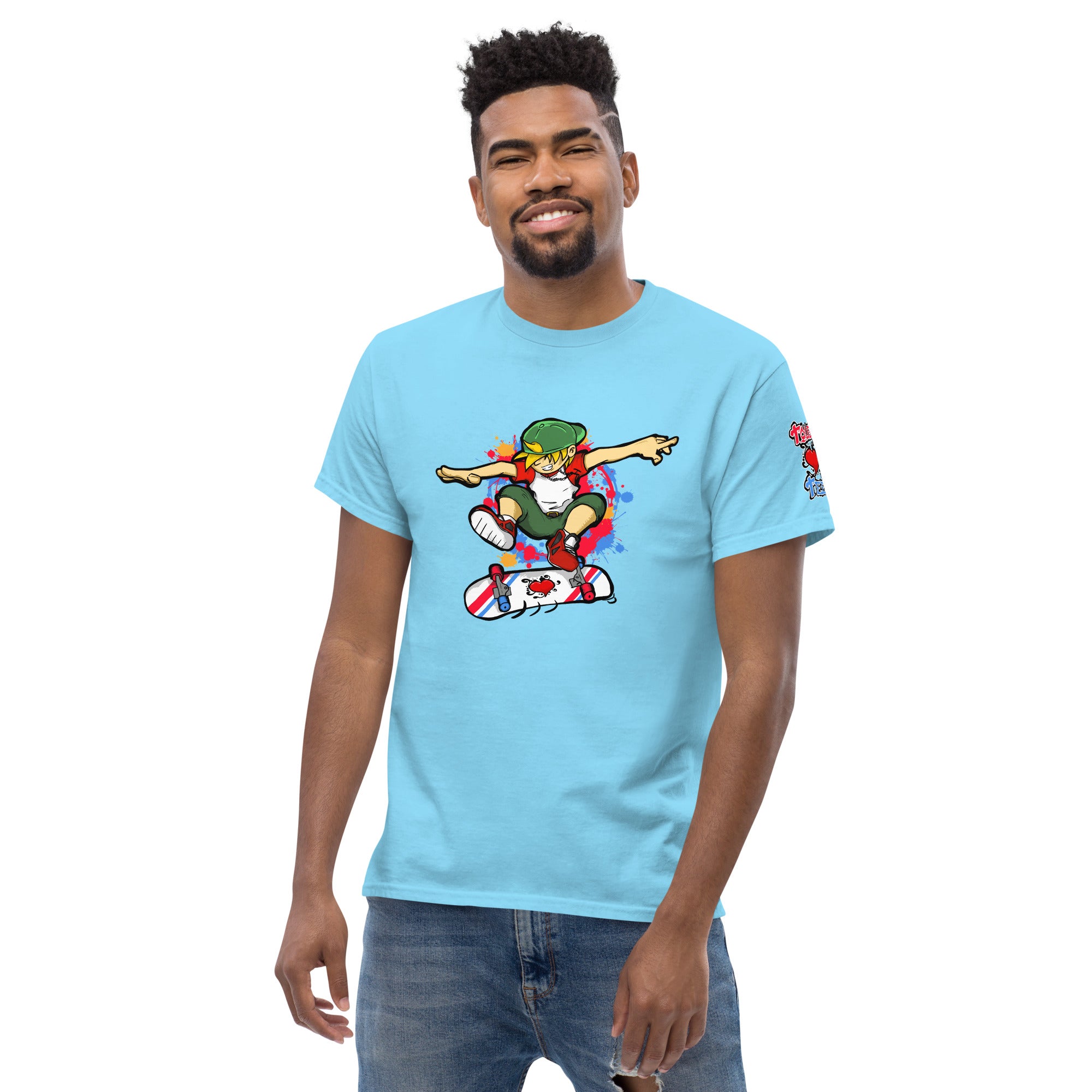 H. Skateboarding Pose Men's Heavy Blend Classic Tee