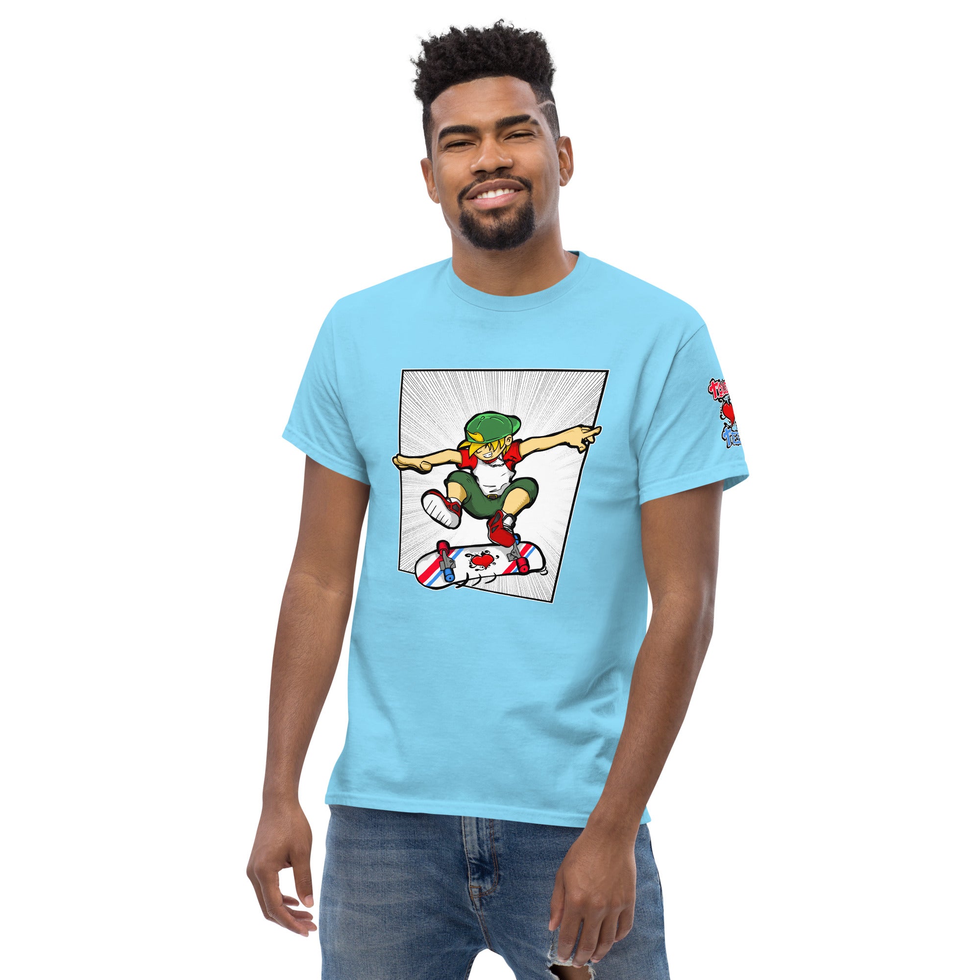 H. Skateboarding Action Pose Men's Heavy Blend Classic Tee