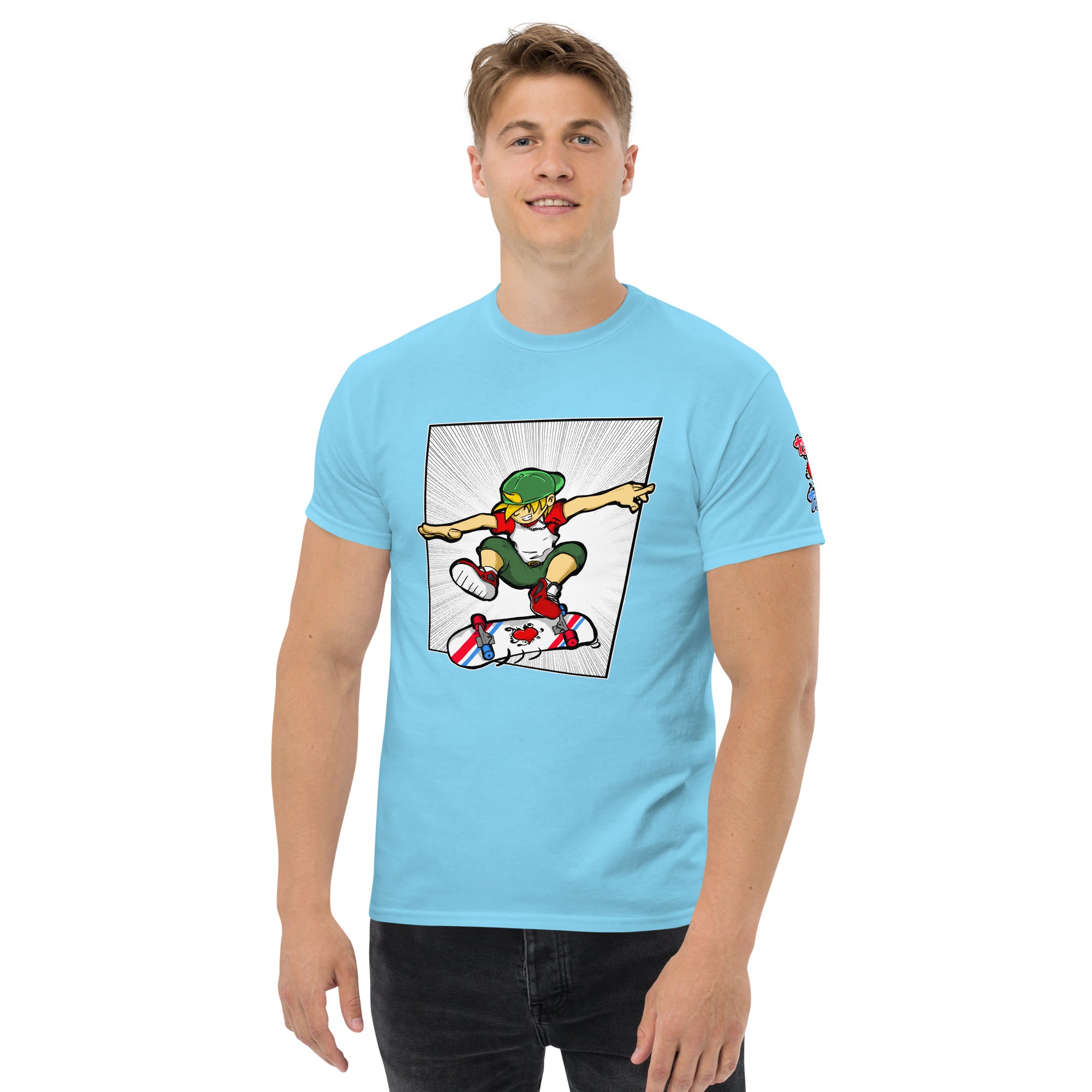 H. Skateboarding Action Pose Men's Heavy Blend Classic Tee