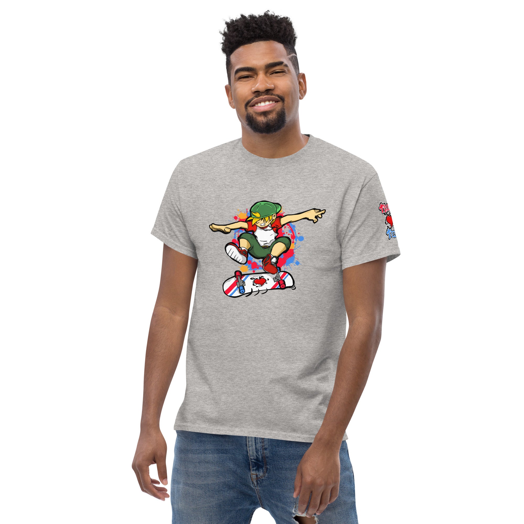 H. Skateboarding Pose Men's Heavy Blend Classic Tee