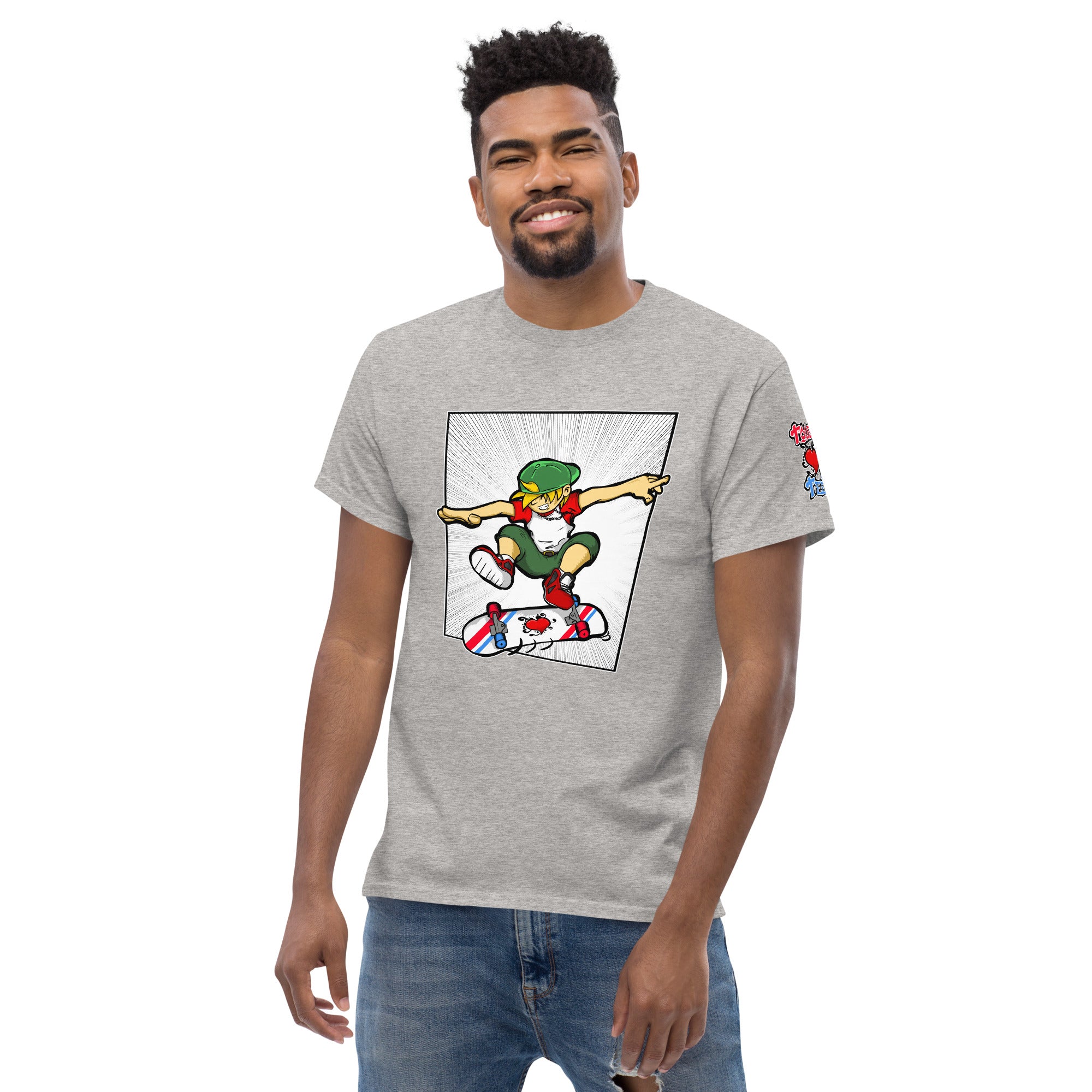 H. Skateboarding Action Pose Men's Heavy Blend Classic Tee