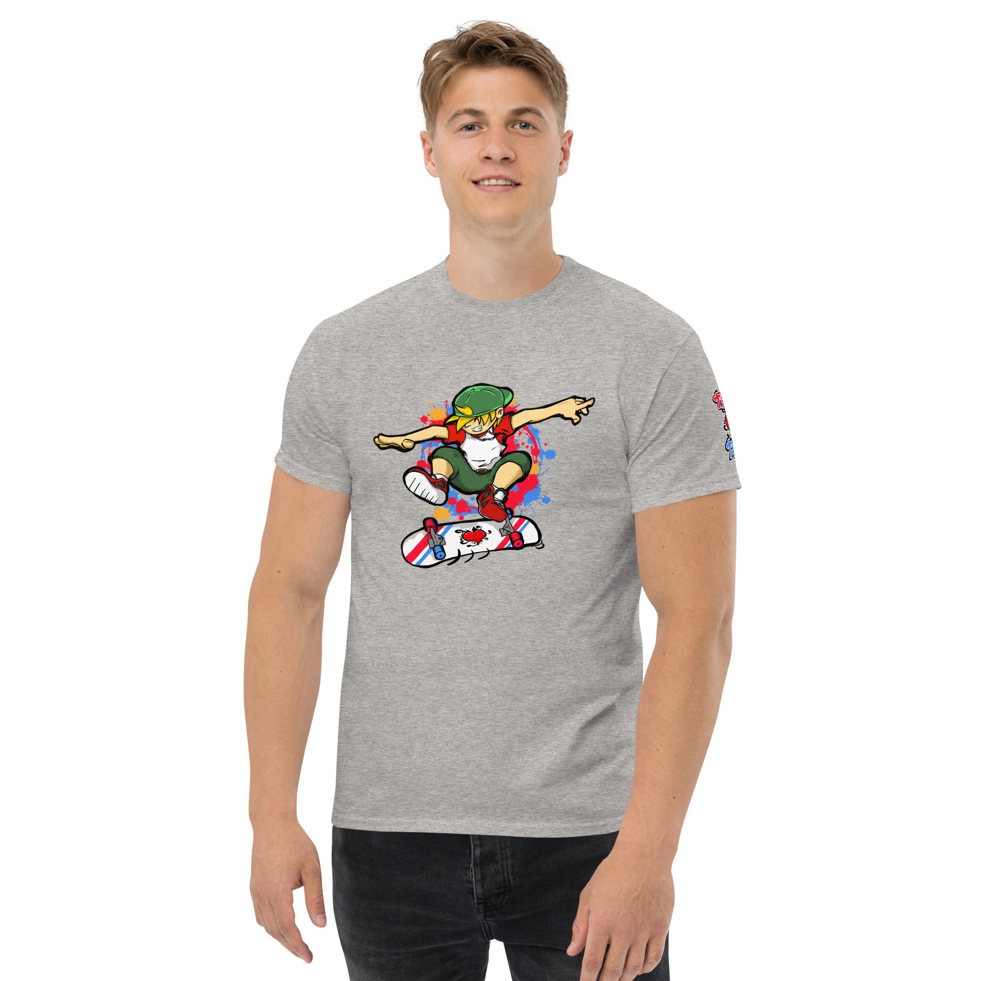 H. Skateboarding Pose Men's Heavy Blend Classic Tee