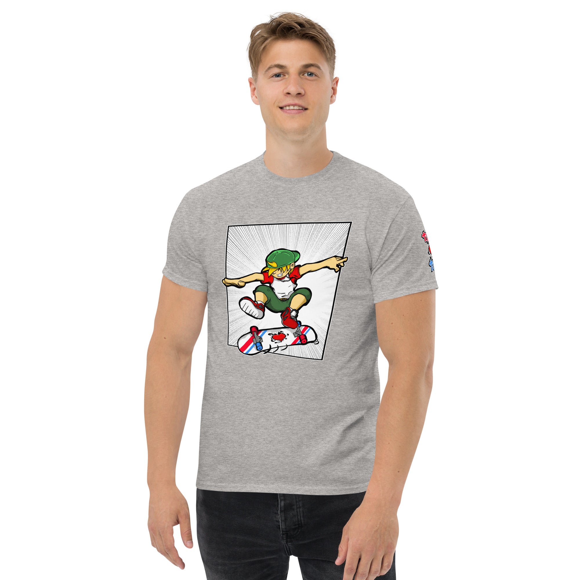 H. Skateboarding Action Pose Men's Heavy Blend Classic Tee