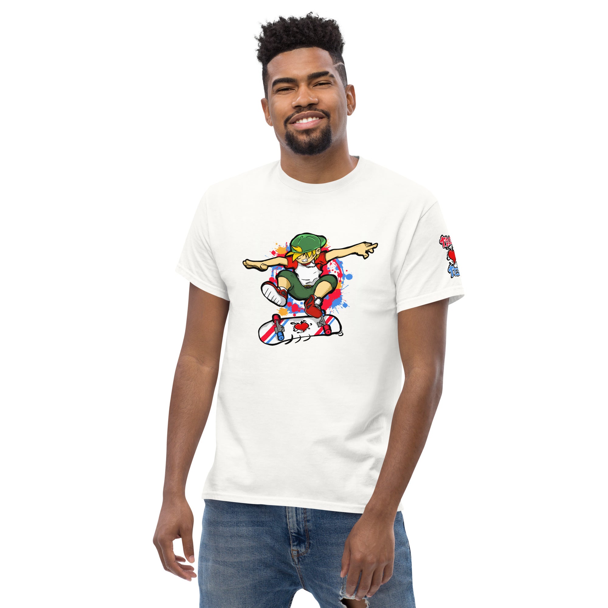 H. Skateboarding Pose Men's Heavy Blend Classic Tee