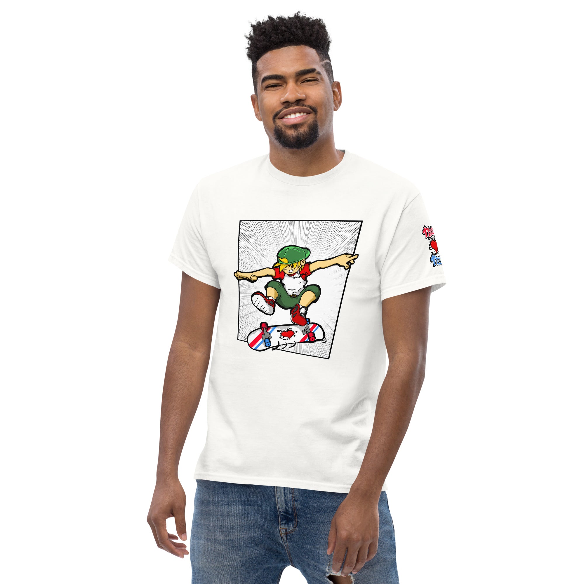 H. Skateboarding Action Pose Men's Heavy Blend Classic Tee