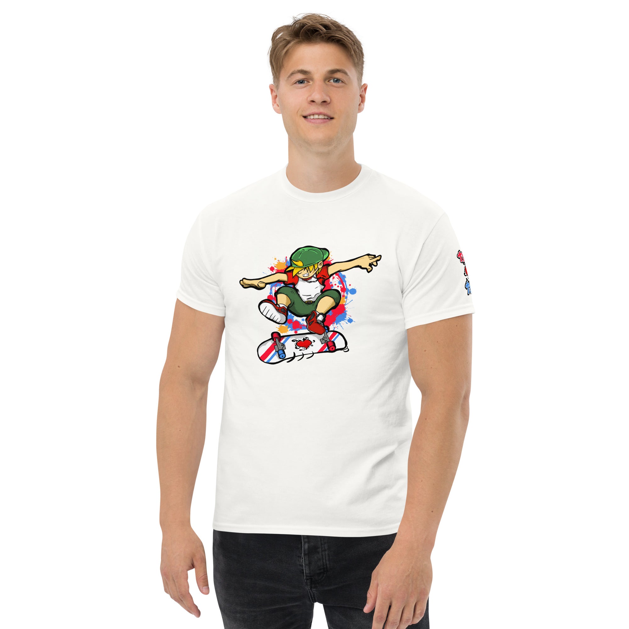 H. Skateboarding Pose Men's Heavy Blend Classic Tee