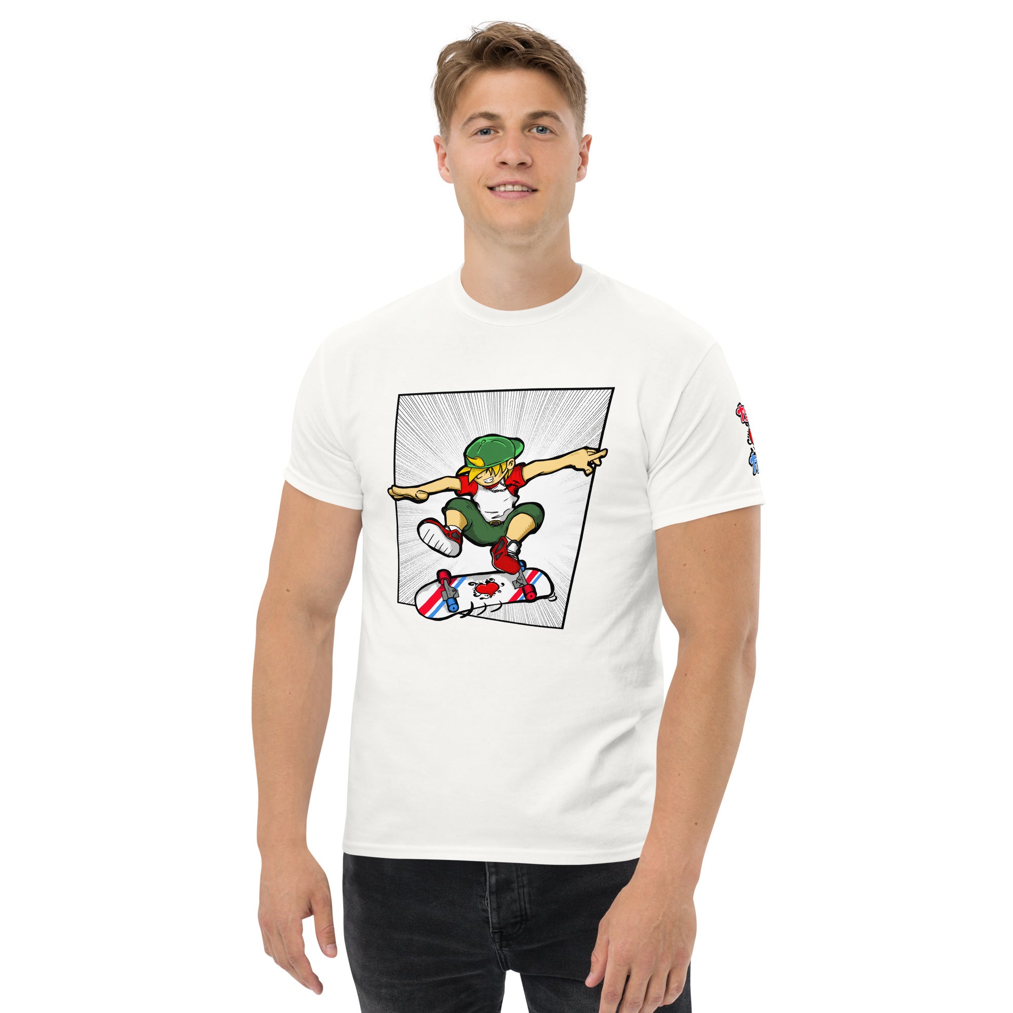 H. Skateboarding Action Pose Men's Heavy Blend Classic Tee