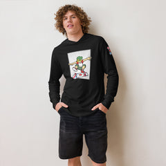 H. Skateboard Action Pose Hooded Long-Sleeve Tee