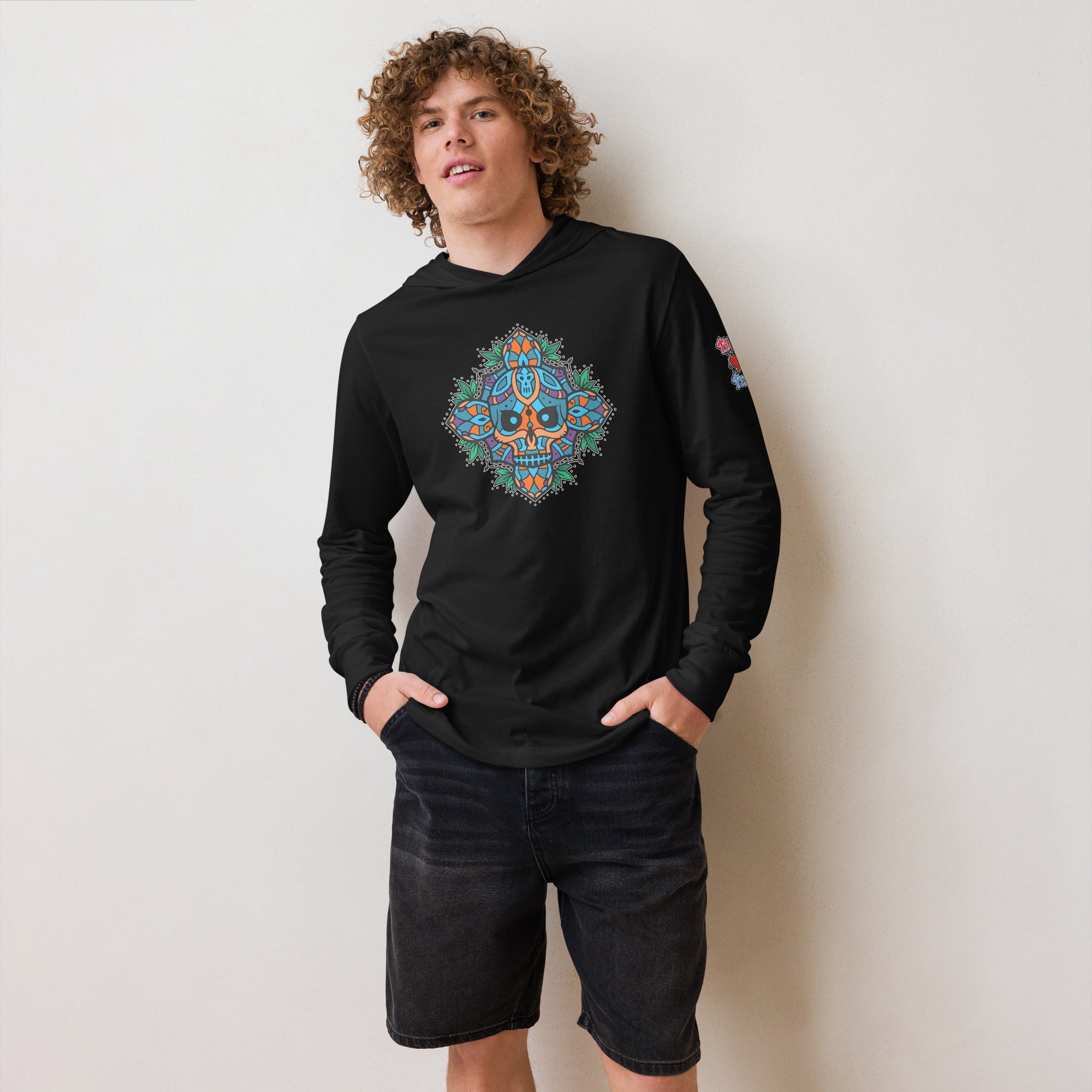 TLT Skull Mandala Men's Hooded Long-Sleeve Tee