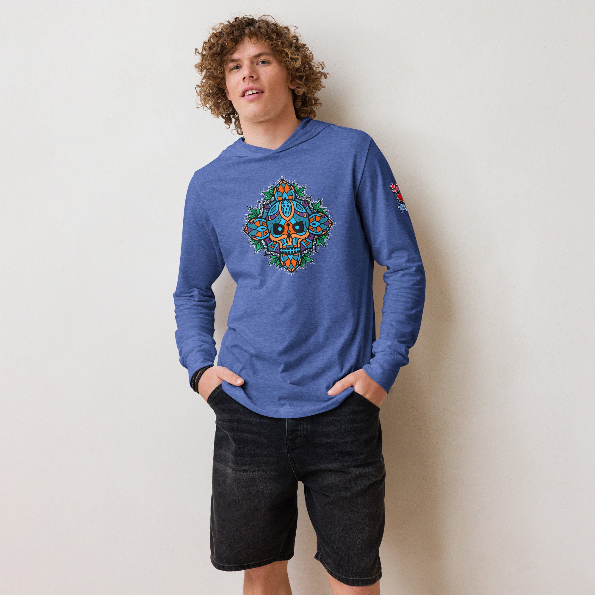 TLT Skull Mandala Men's Hooded Long-Sleeve Tee