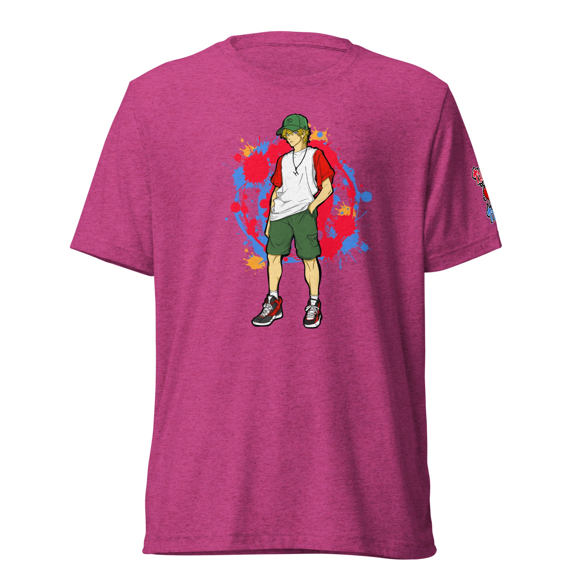 H. Anime Style Men's Tri-blend Lightweight Short Sleeve Tee