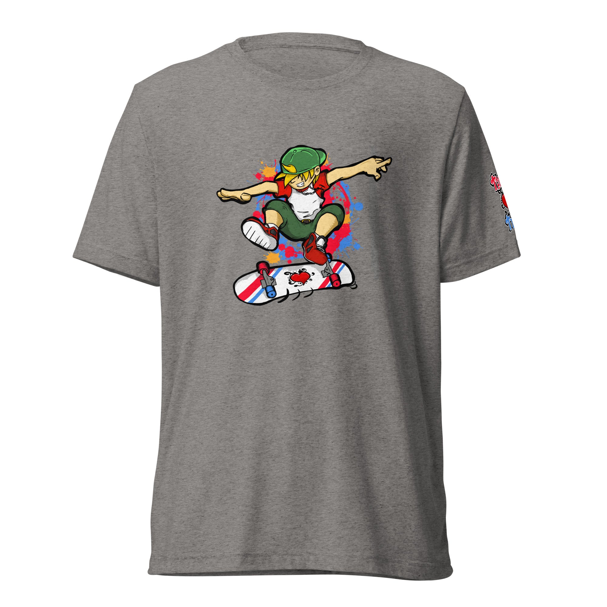 H. Skateboarding Action Pose Tri-blend Short sleeve  Tee