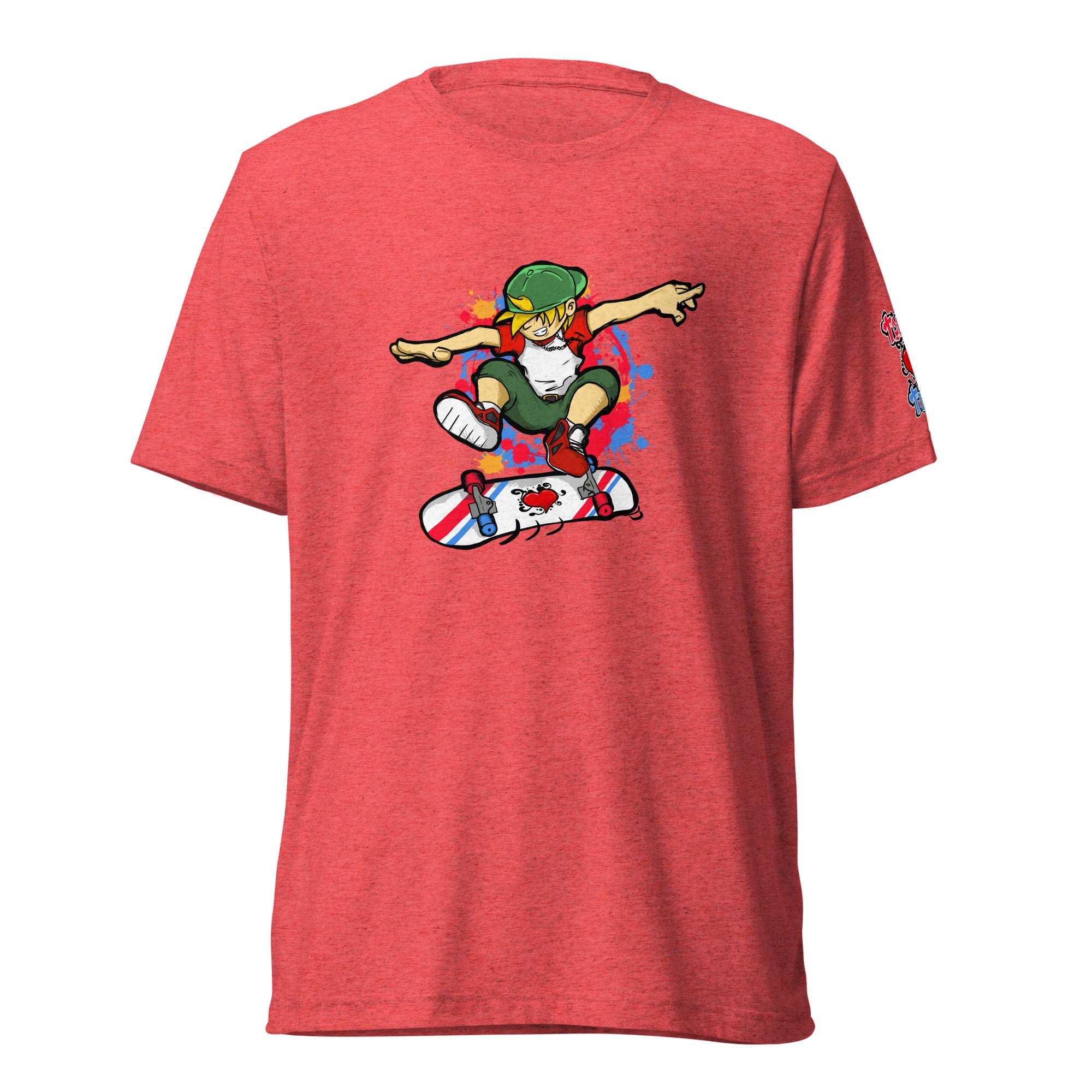 H. Skateboarding Action Pose Tri-blend Short sleeve  Tee