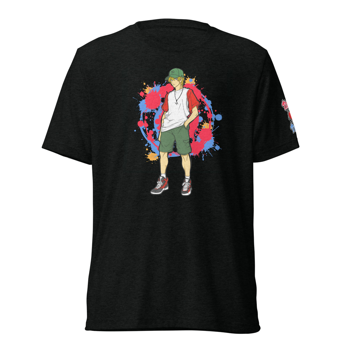 H. Anime Style Men's Tri-blend Lightweight Short Sleeve Tee