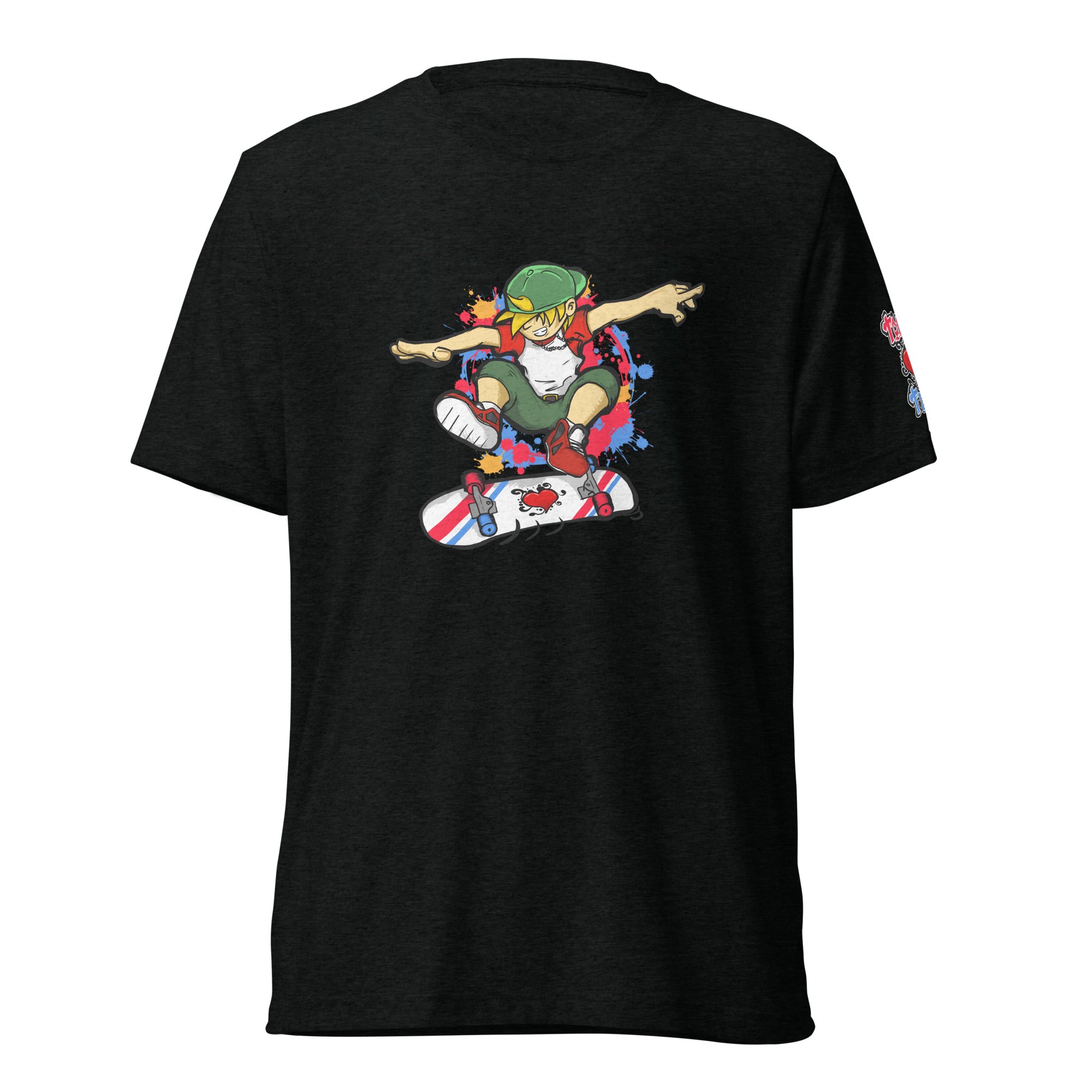 H. Skateboarding Action Pose Tri-blend Short sleeve  Tee