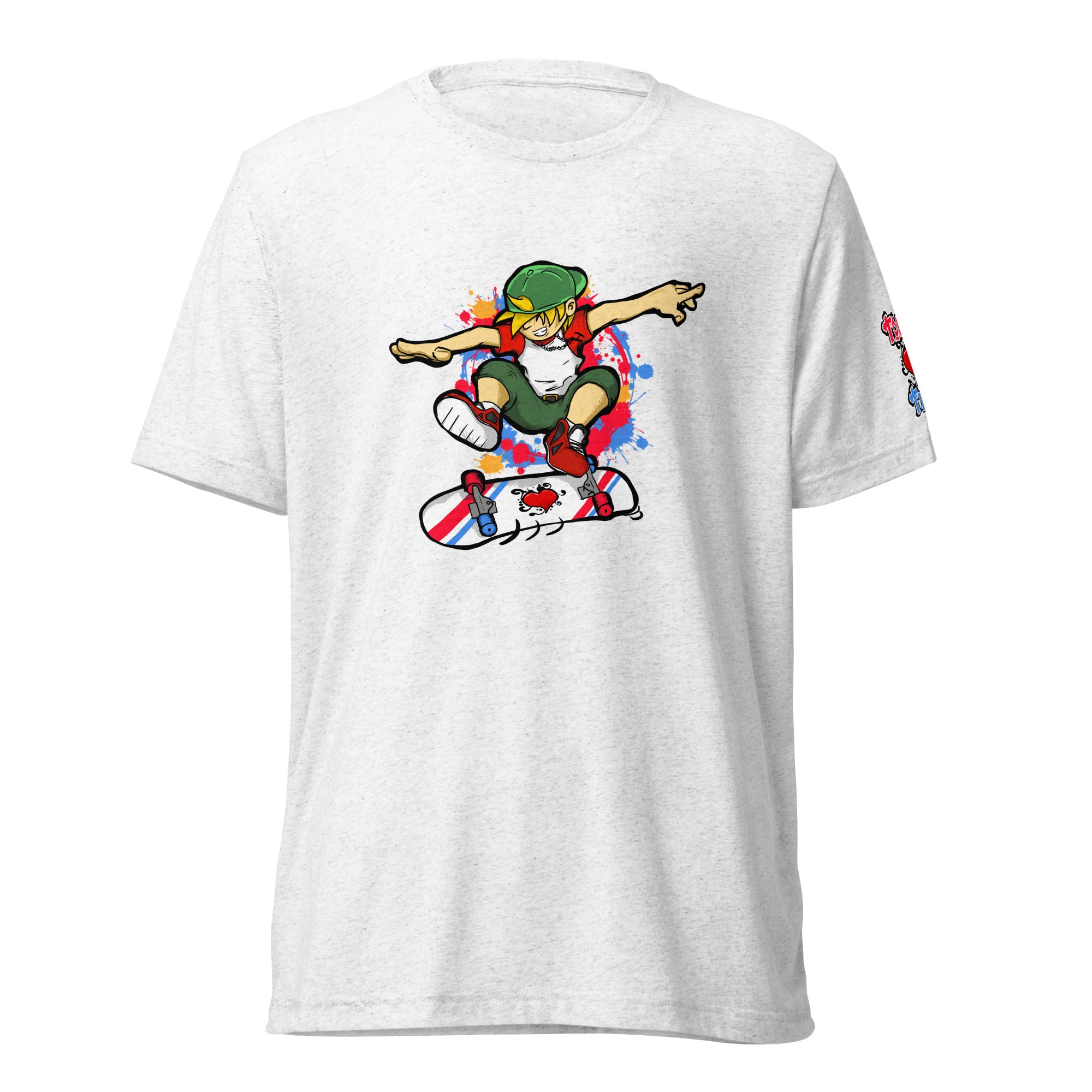 H. Skateboarding Action Pose Tri-blend Short sleeve  Tee