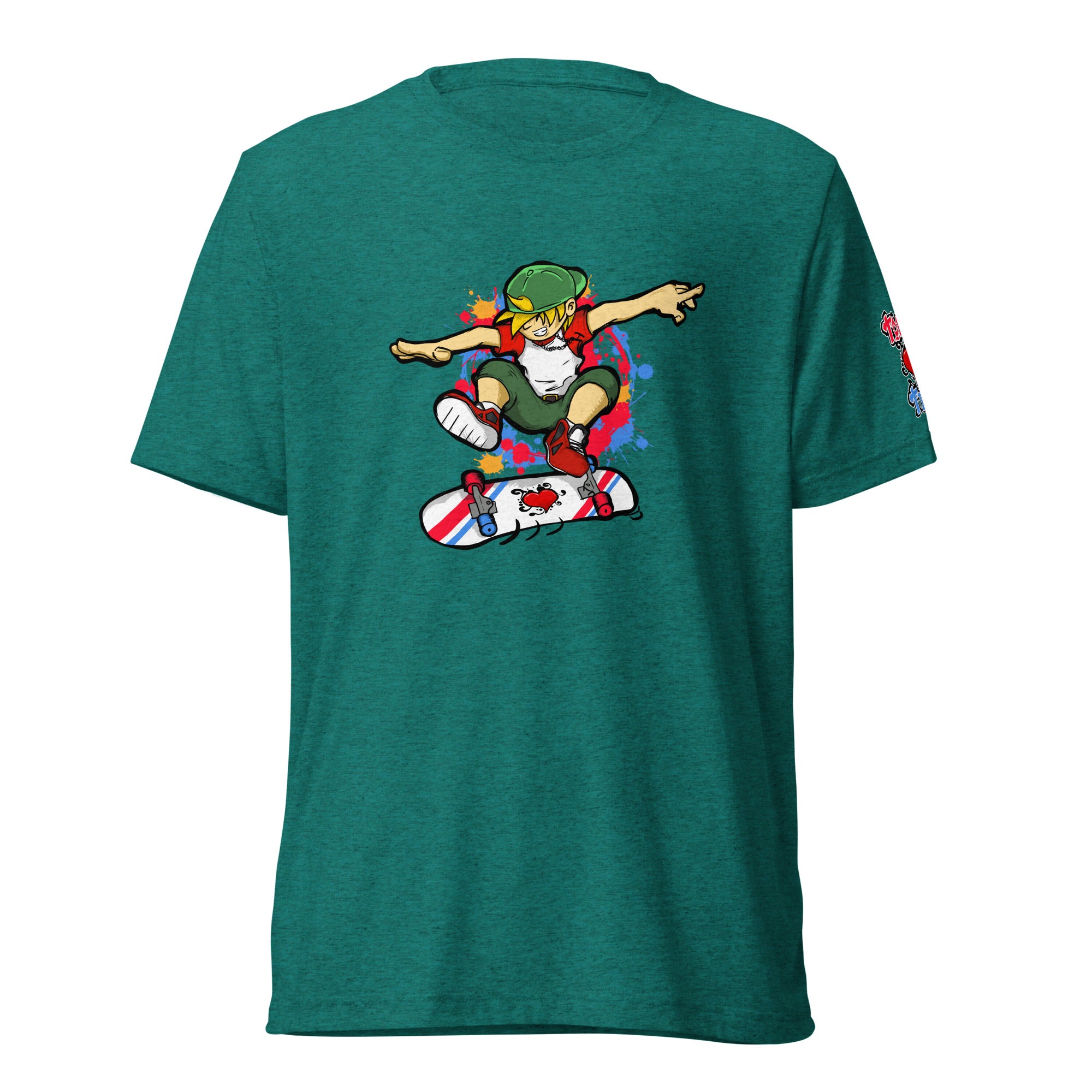 H. Skateboarding Action Pose Tri-blend Short sleeve  Tee