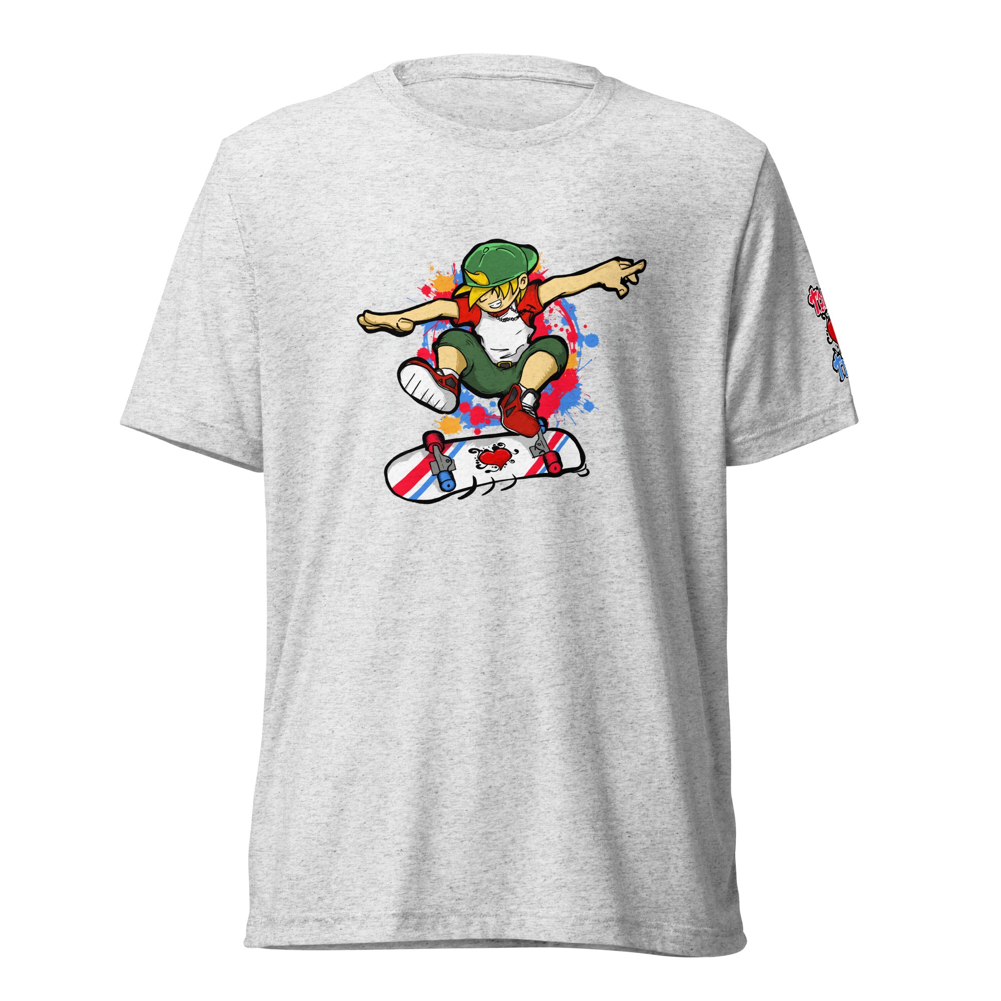 H. Skateboarding Action Pose Tri-blend Short sleeve  Tee