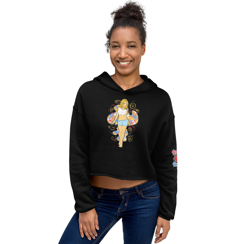 Bee Anime Style Women's Fleece Crop Hoodie