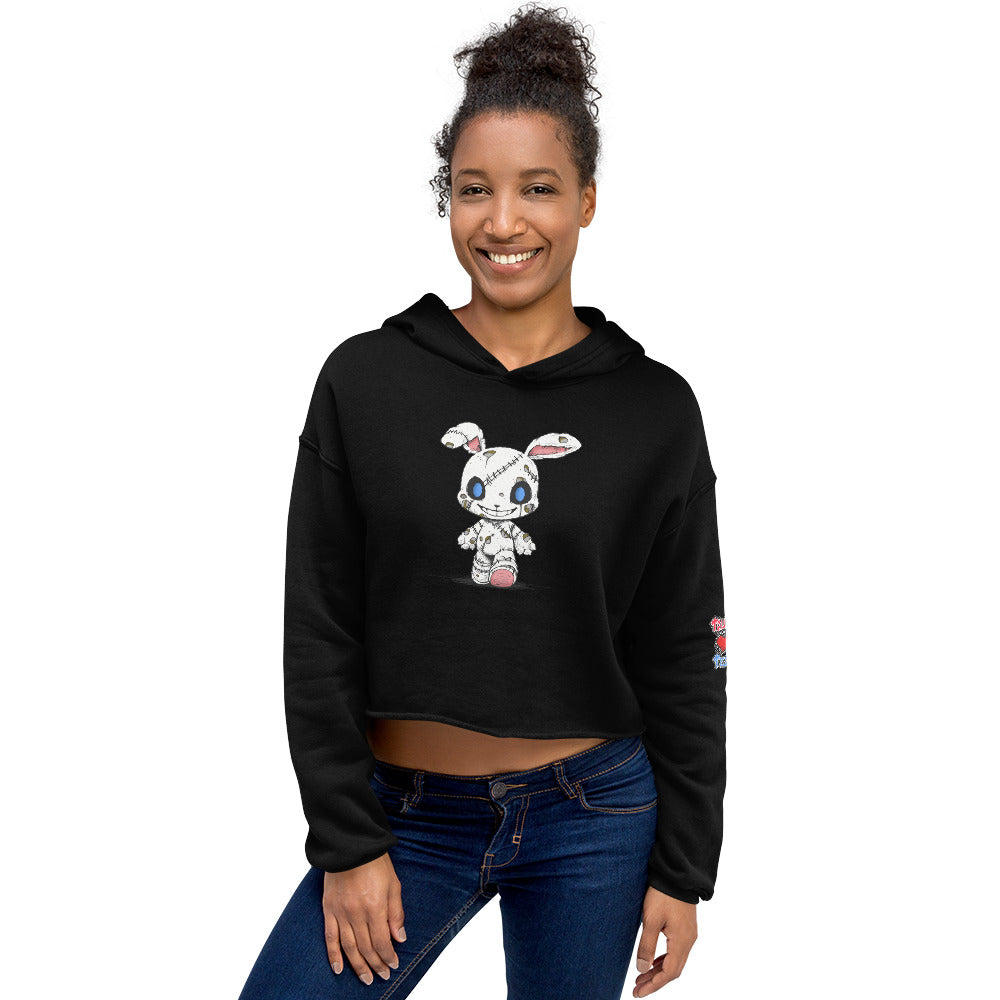 Zombie Bunny Women's Fleece Crop Hoodie