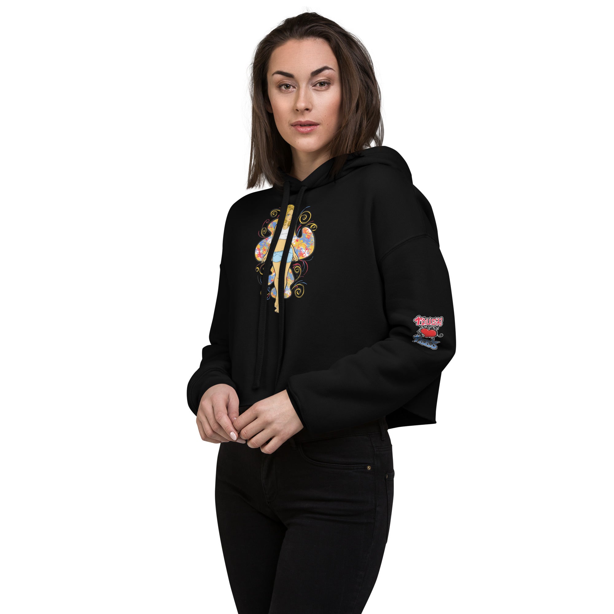 Bee Anime Style Women's Fleece Crop Hoodie