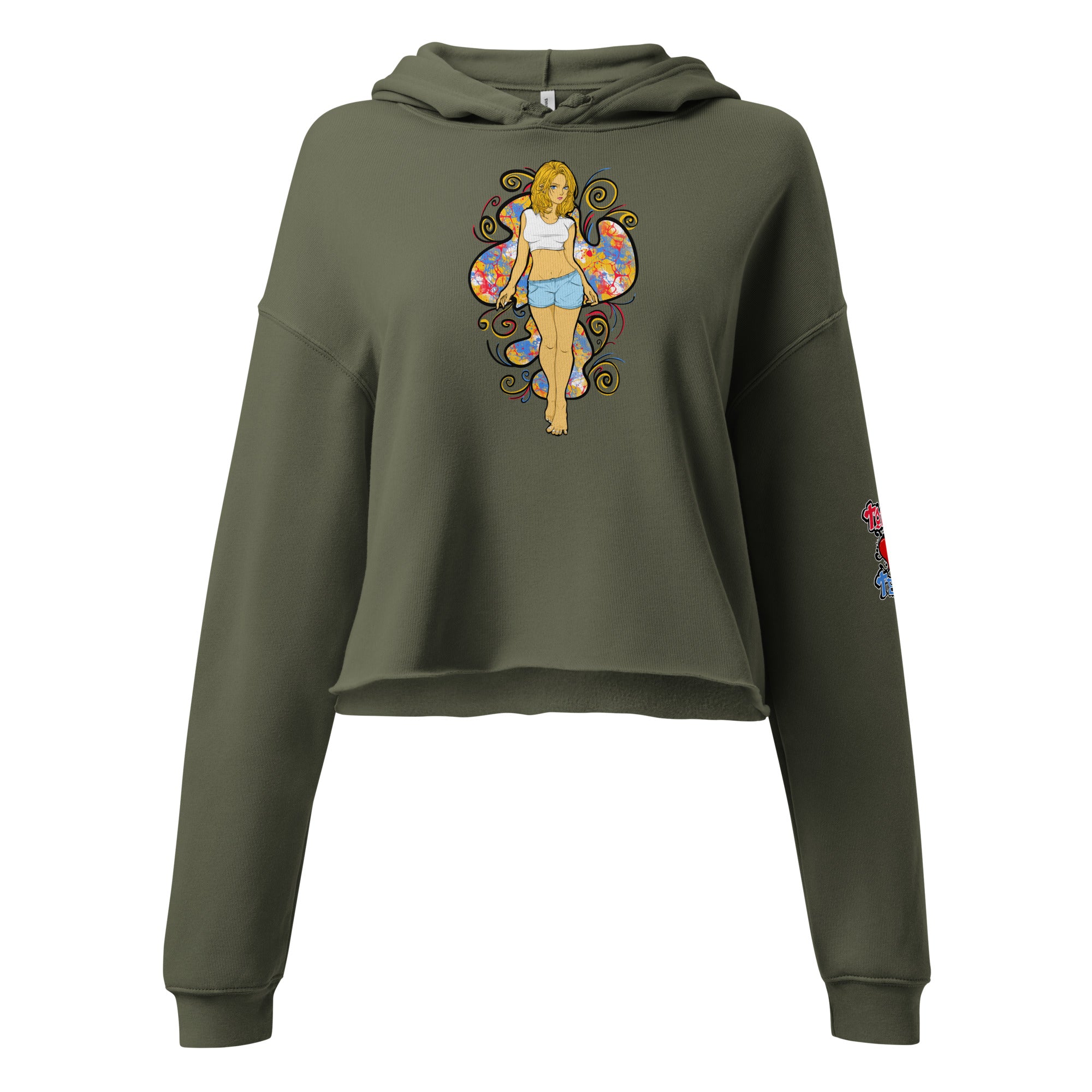 Bee Anime Style Women's Fleece Crop Hoodie