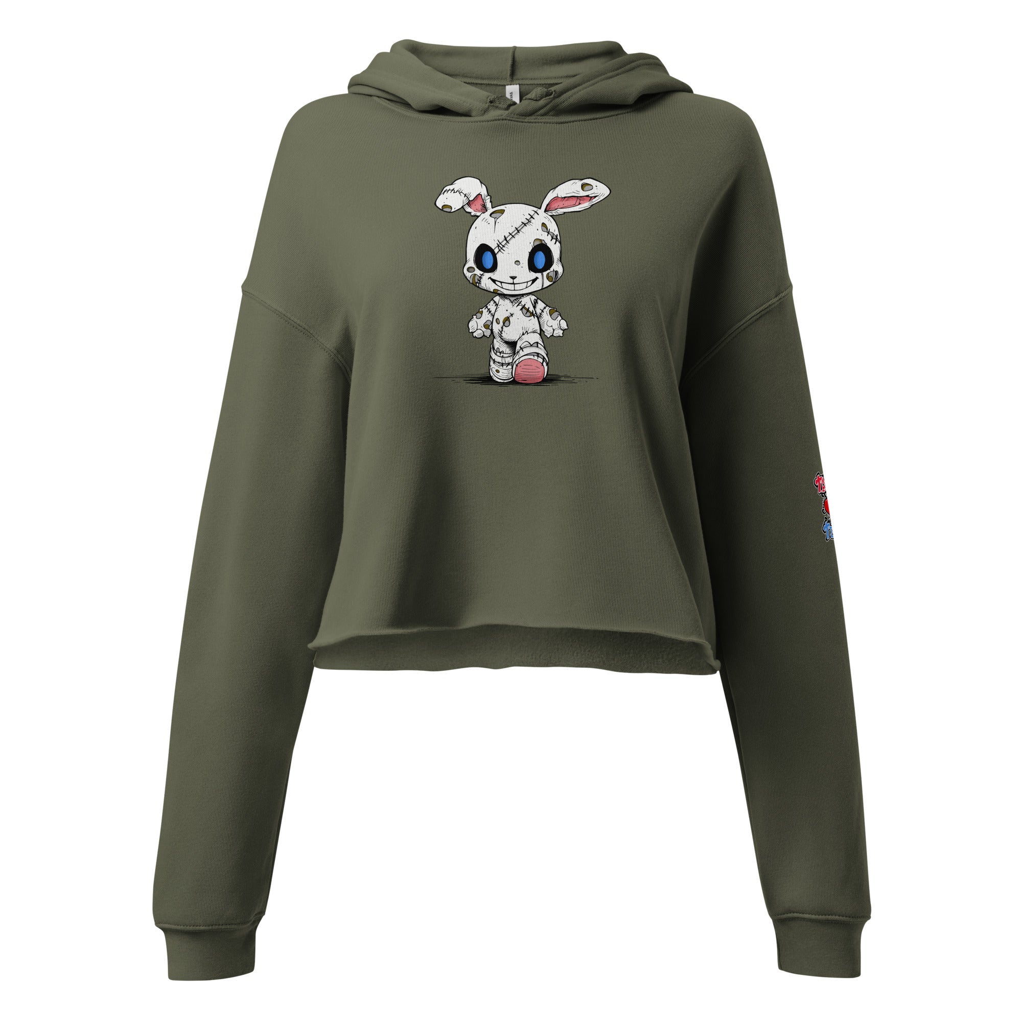 Zombie Bunny Women's Fleece Crop Hoodie